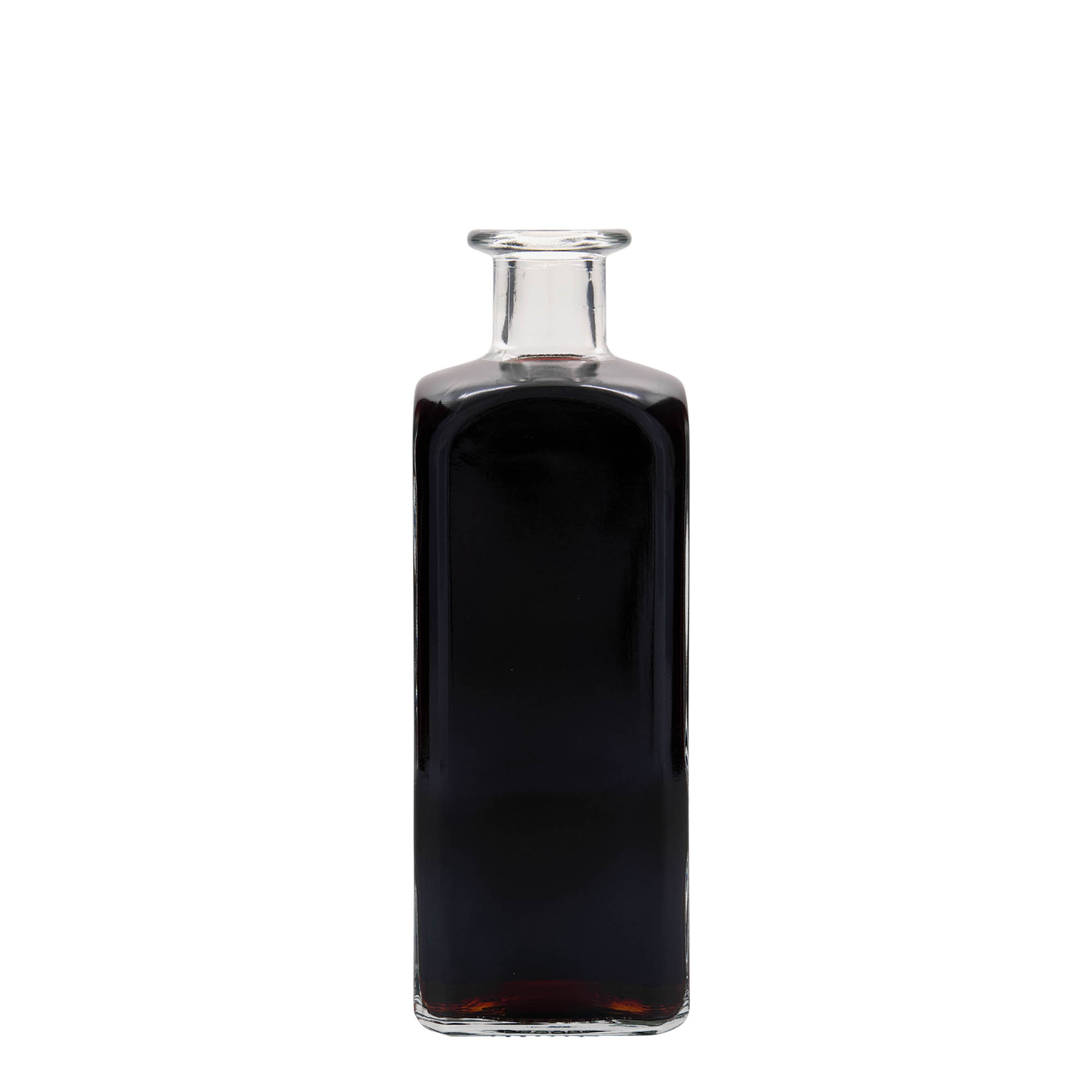 500 ml üvegpalack Apotheker Carré, négyzet alakú, nyílás: parafa