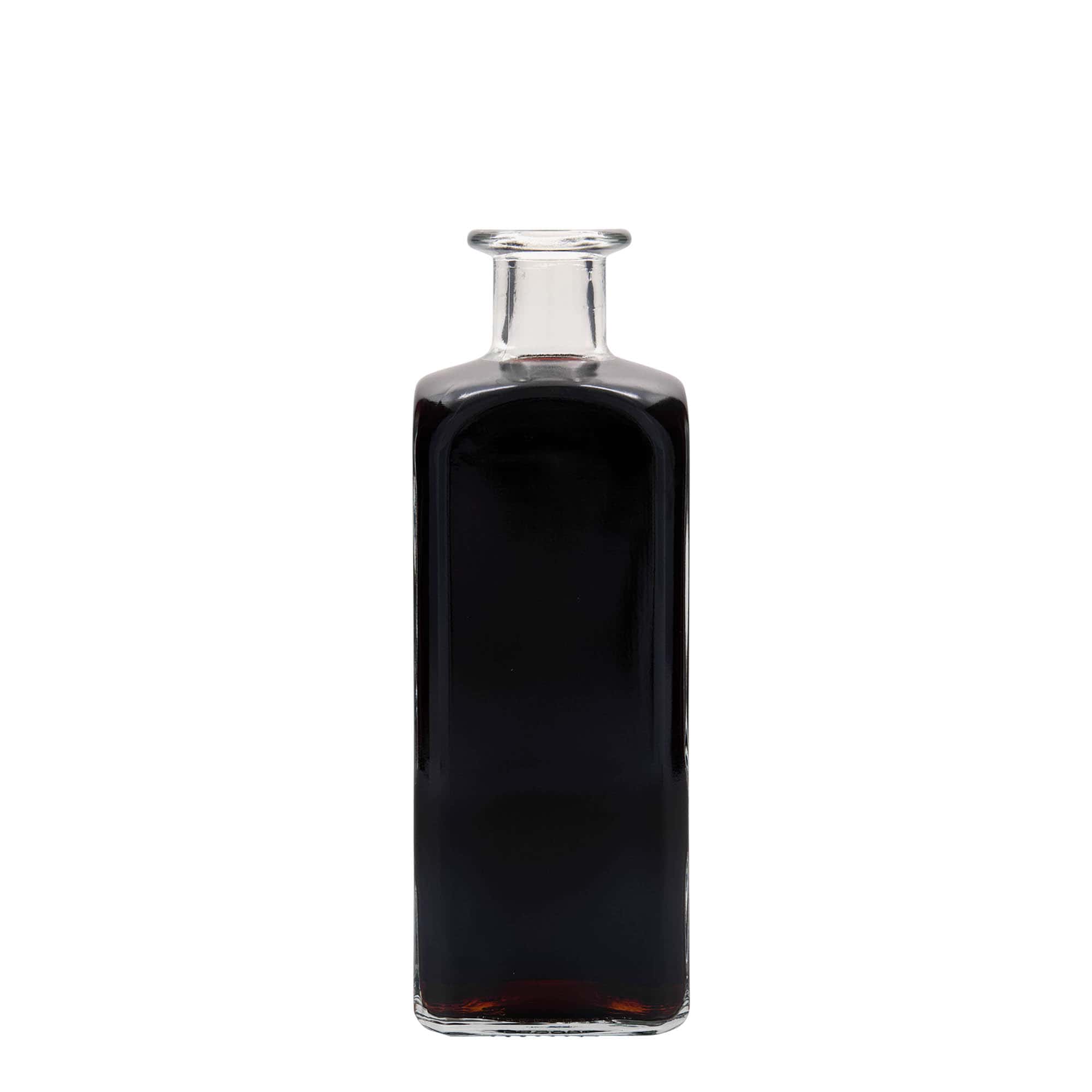 500 ml üvegpalack Apotheker Carré, négyzet alakú, nyílás: parafa
