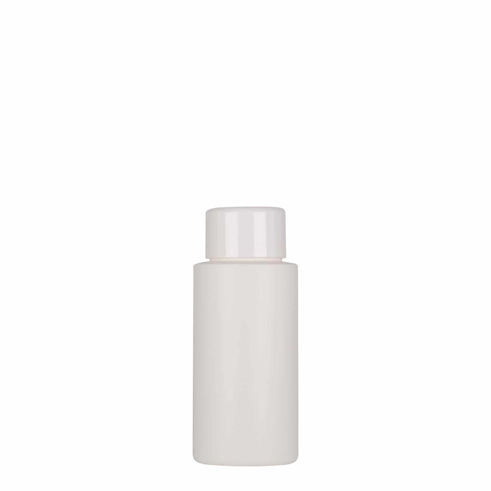 50 ml műanyag flakon 'Pipe', HDPE, fehér, nyak: 24/410