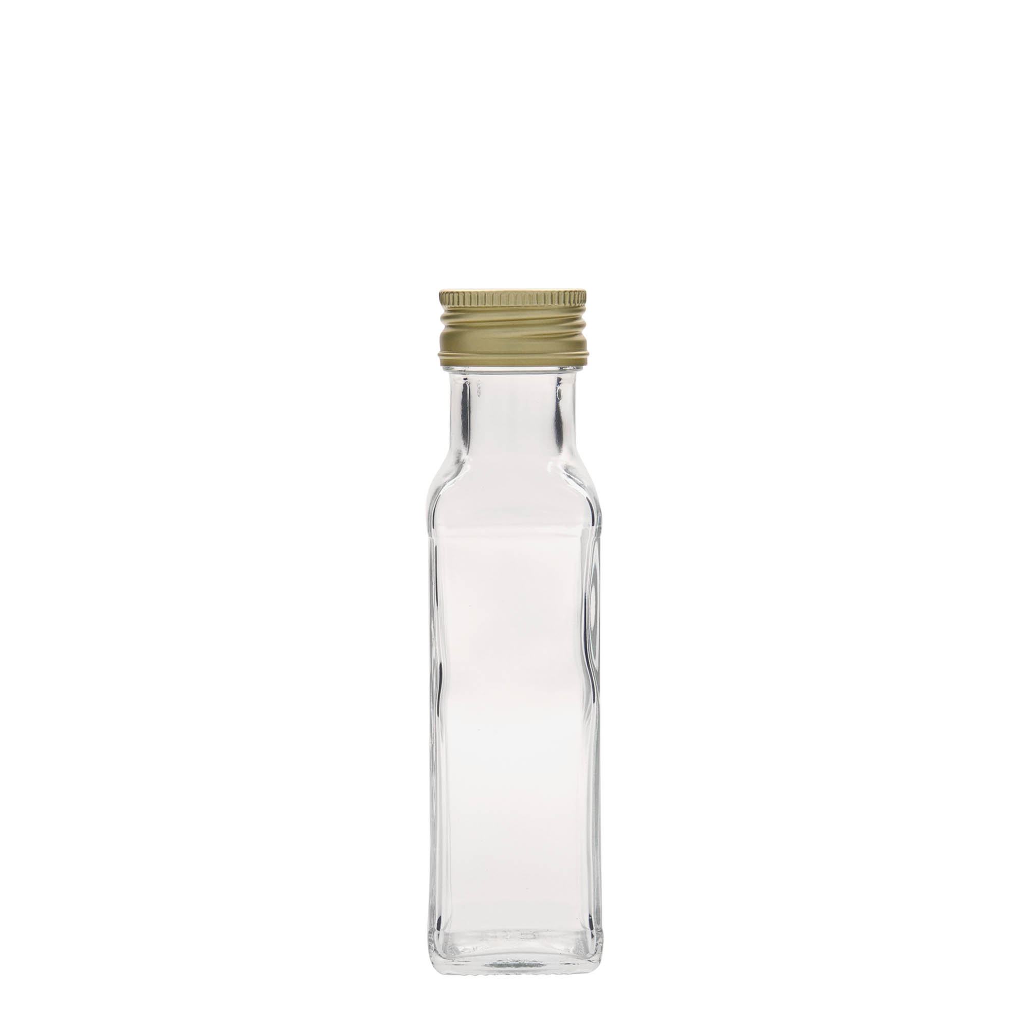 100 ml üvegpalack 'Marasca', négyzet alakú, nyílás: PP 31,5