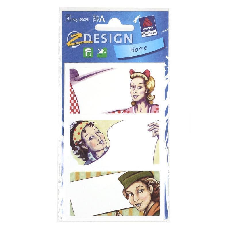 Speciális alakú címkék 'Pop Art', négyszögletű, papír, többszínű Speciális alakú címkék 'Pop Art', négyszögletű, papír, többszínű