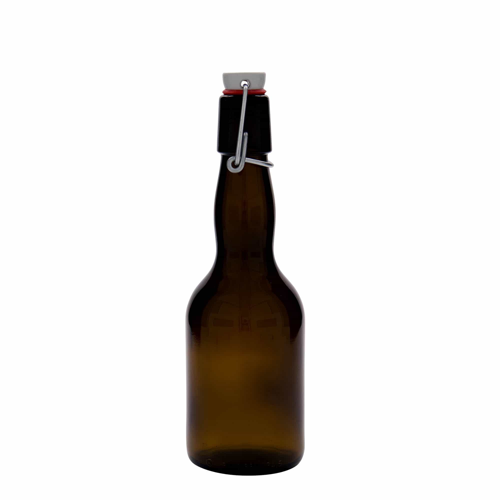 330 ml sörösüveg, nyakánál megvastagodott, barna üveg, nyílás: patentzár