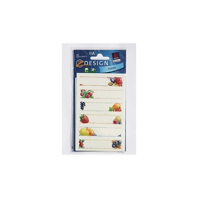 Zweckform címkék 'Gyümölcs', téglalap alakú, papír, több színű