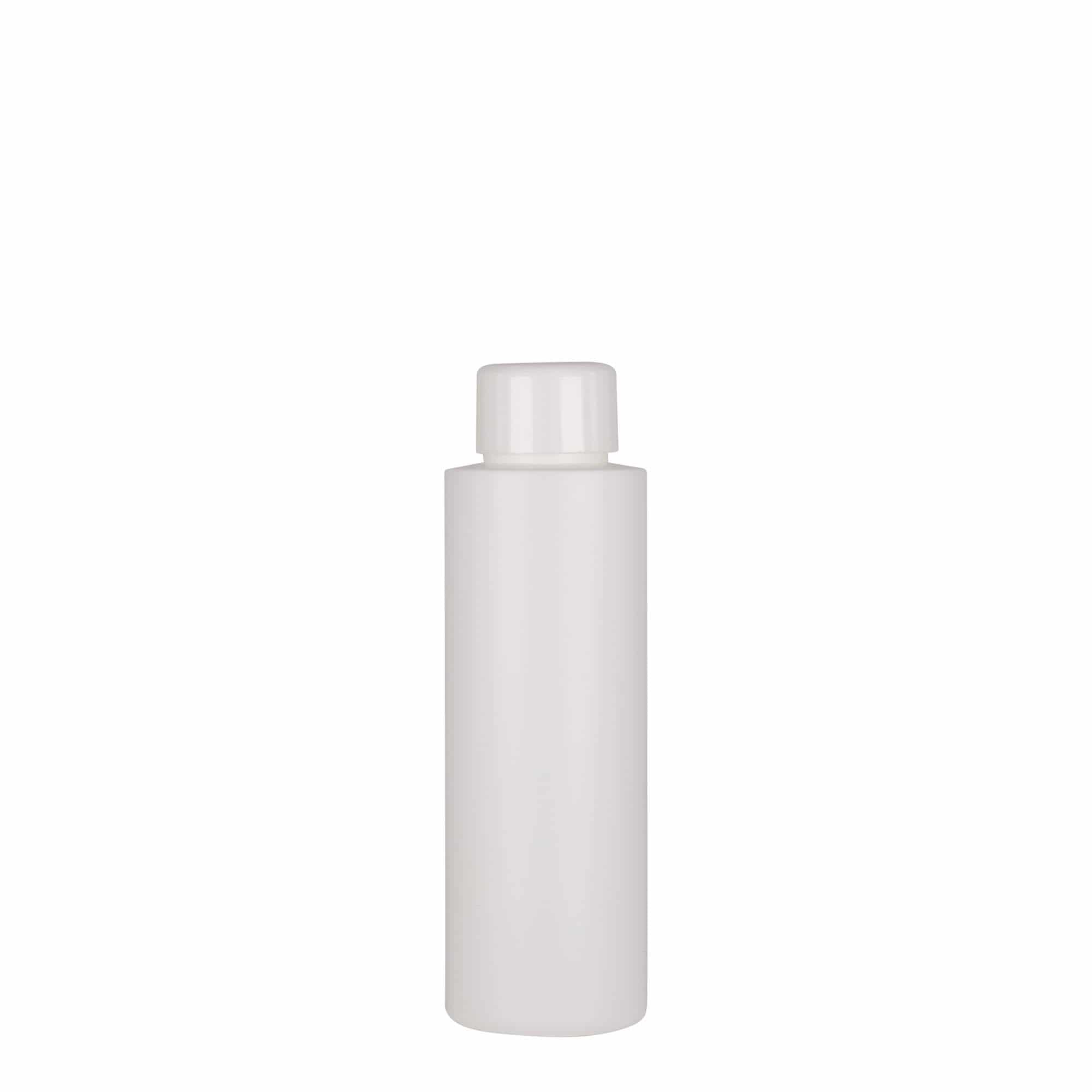 100 ml műanyag flakon 'Pipe', HDPE, fehér, nyakméret: 24/410