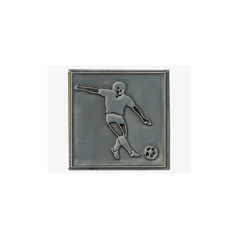 Óncímke 'Futball', négyzet alakú, fém, ezüst