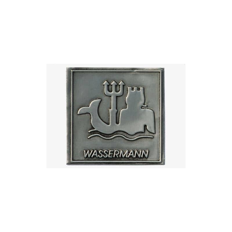 Óntábla 'Wassermann', négyzet alakú, fém, ezüst Óntábla 'Wassermann', négyzet alakú, fém, ezüst
