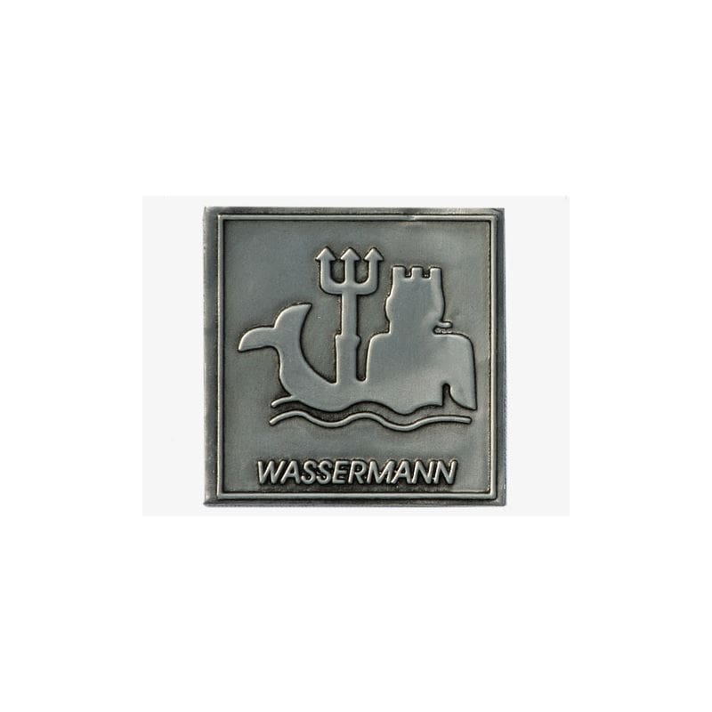 Óntábla 'Wassermann', négyzet alakú, fém, ezüst