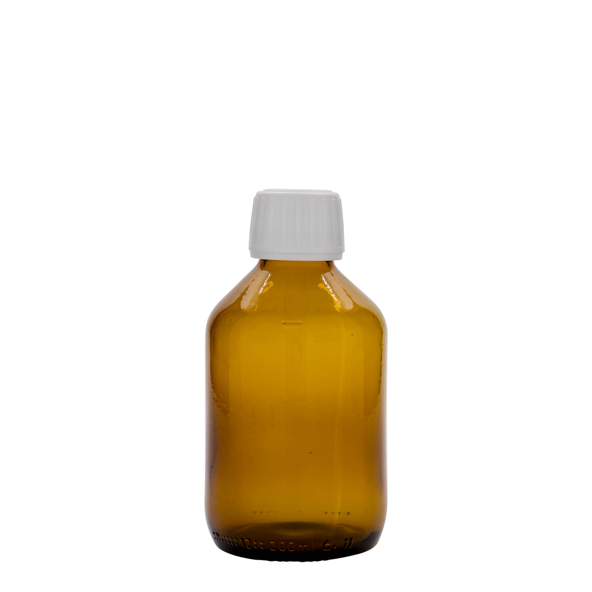 200 ml orvosi üveg, barna, üveg, nyílás: PP 28