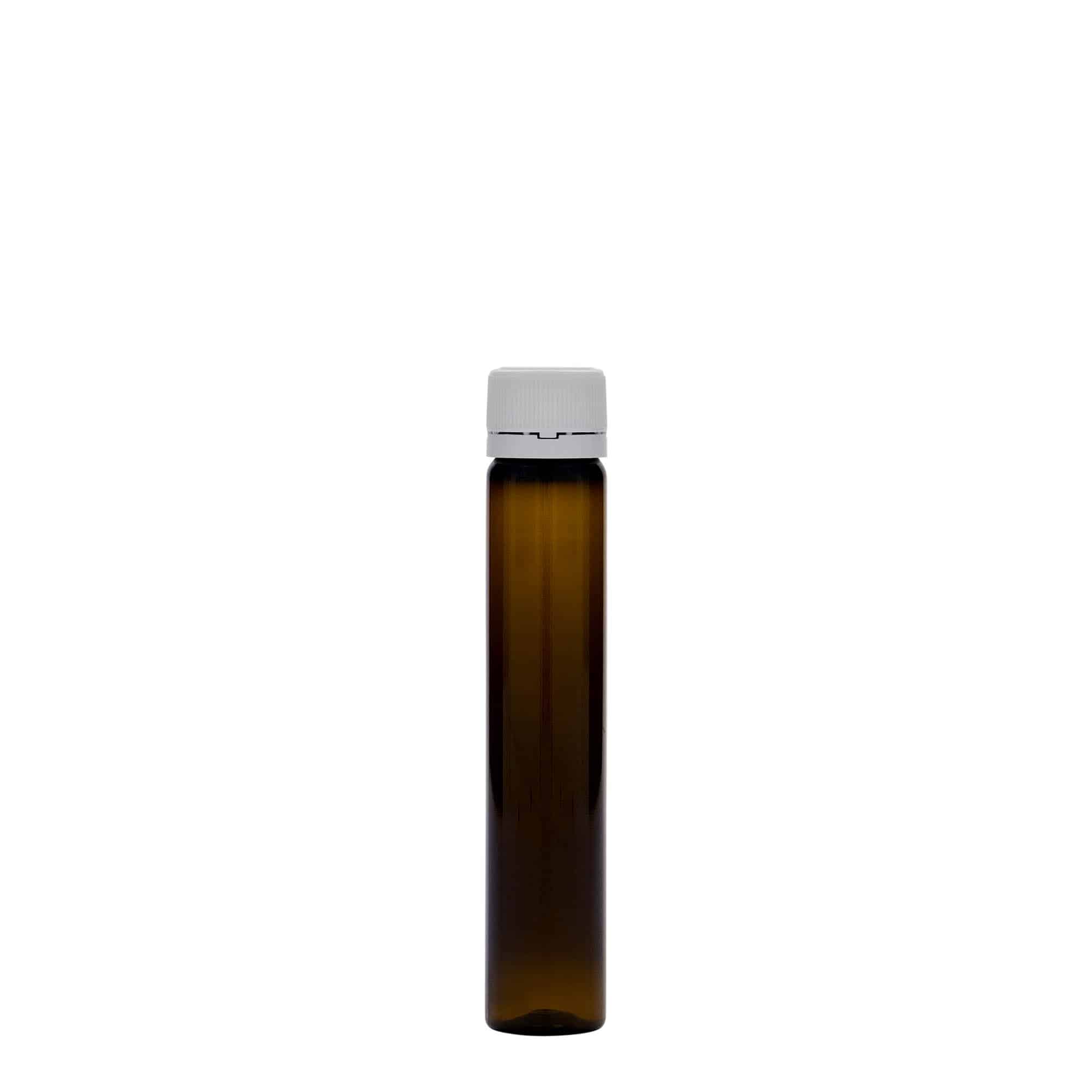 25 ml-es PET-cső, műanyag, barna, szájnyílás: csavaros kupak