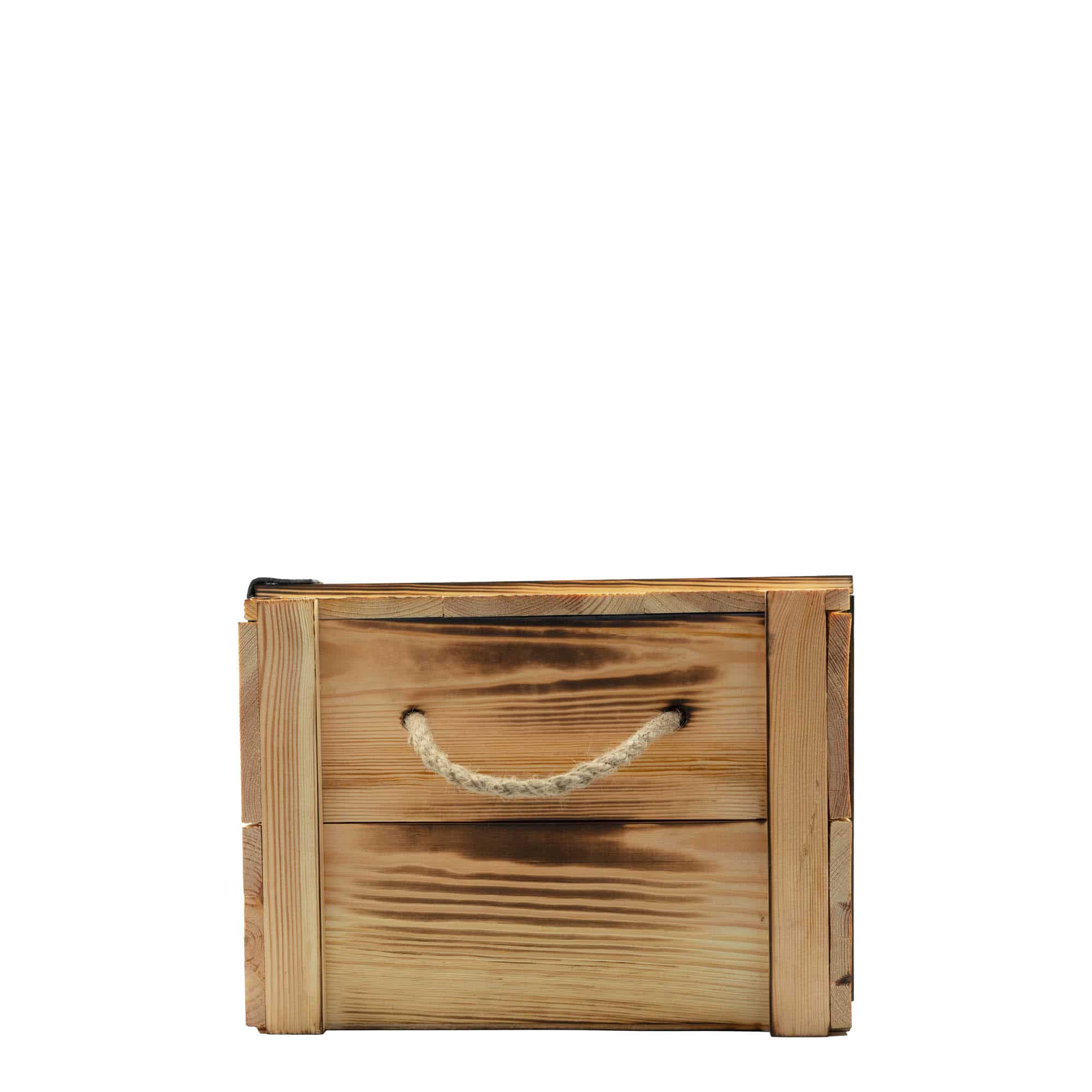 Boroshordó 6 palackhoz, téglalap alakú, fa, bézs