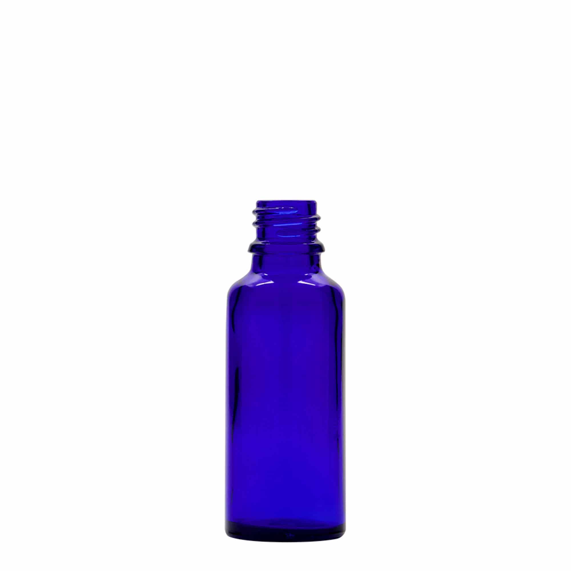 30 ml pipettás üveg orvosi, üveg, királykék-piros, nyílás: DIN 18
