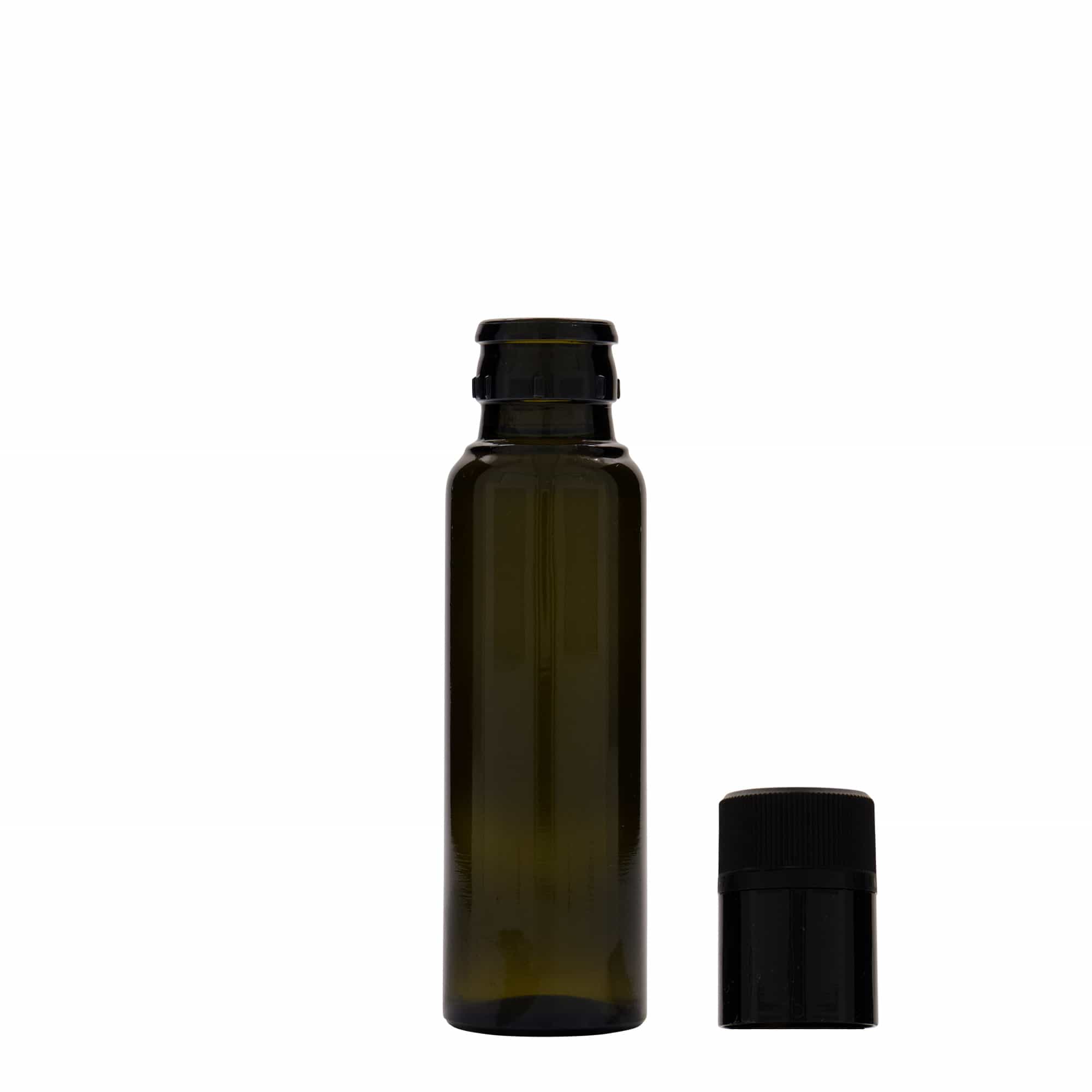 100 ml ecet-/olajadagoló 'Willy New', üveg, antikzöld, nyílás: DOP