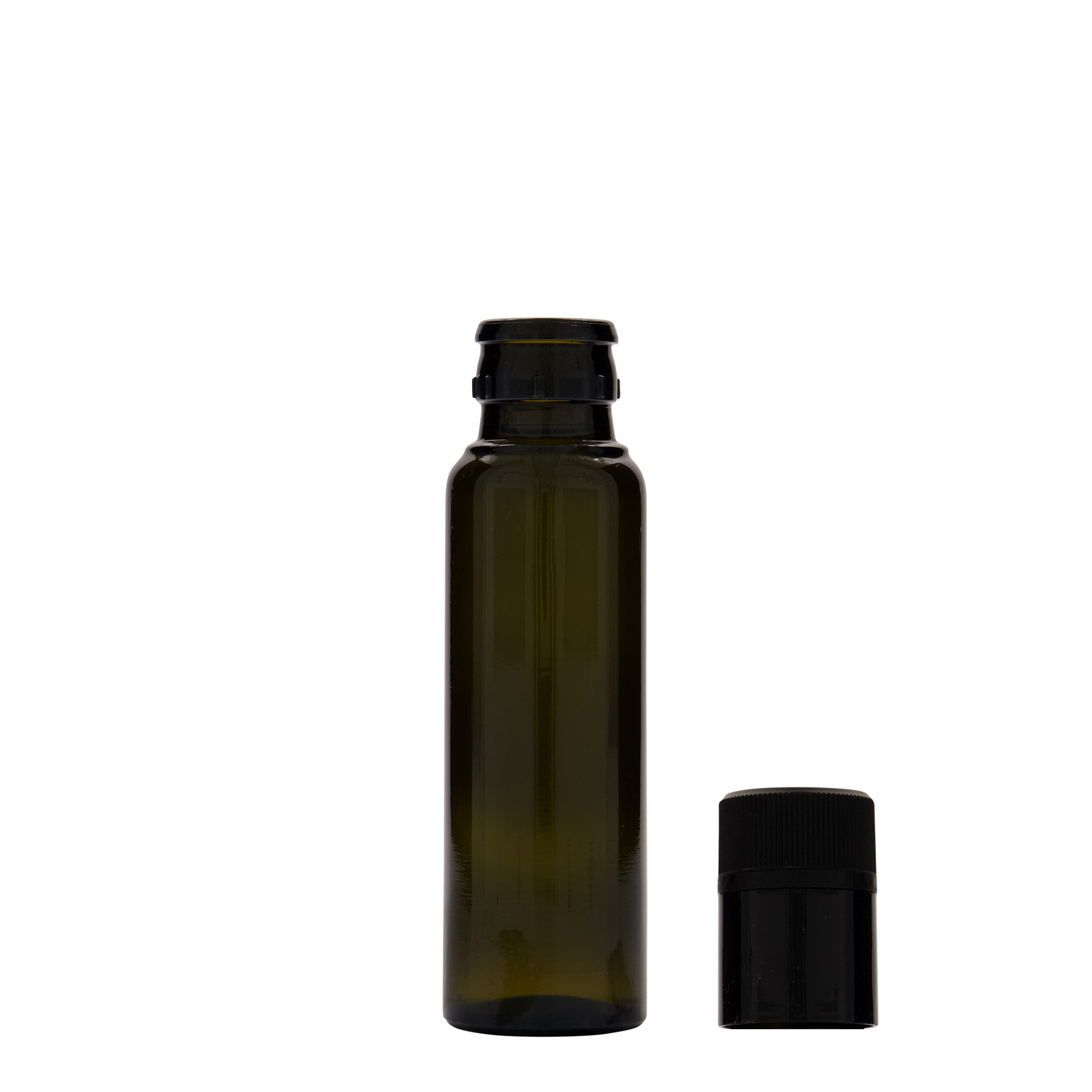 100 ml ecet-/olajadagoló 'Willy New', üveg, antikzöld, nyílás: DOP
