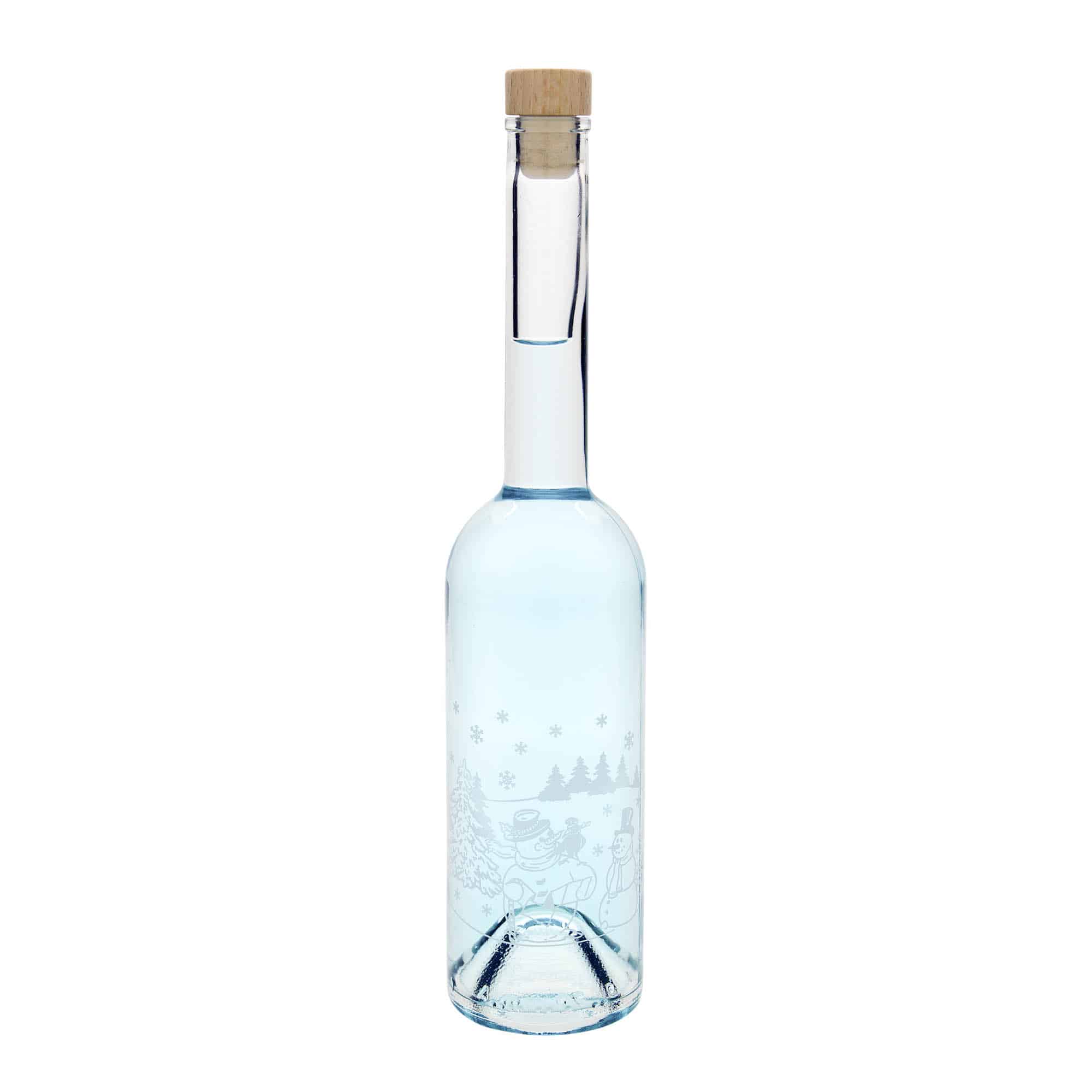 500 ml üveges palack 'Opera', motívum: hóemberpalack, nyílás: parafa