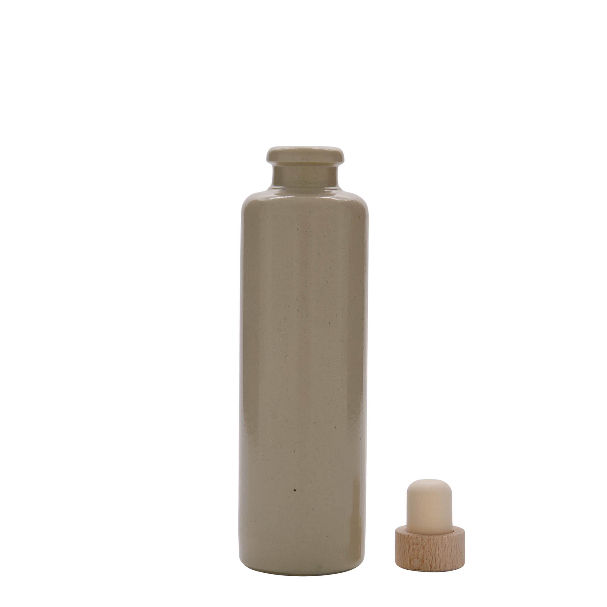 200 ml agyagedény, kőedény, bézs, száj: parafa