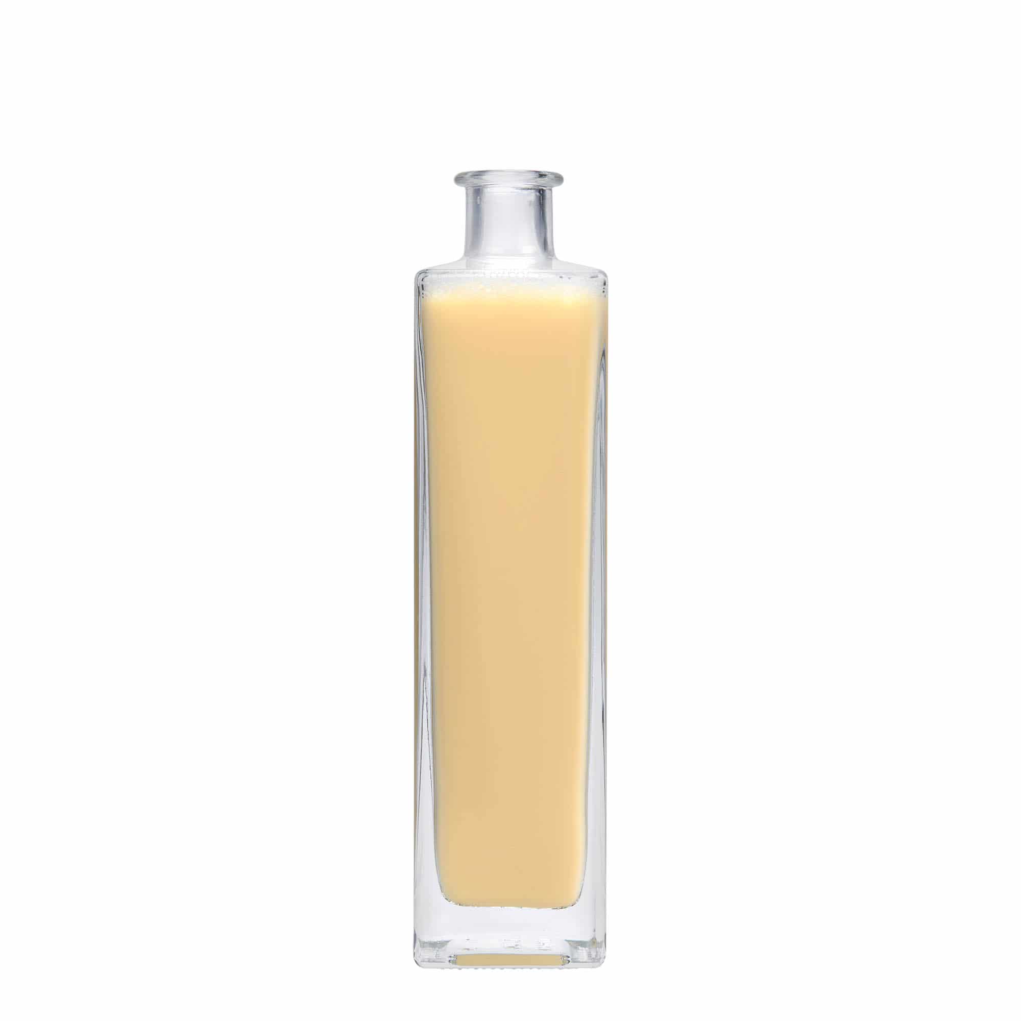 500 ml-es üvegpalack 'Rafaello', négyzet alakú, szájnyílás: parafadugó