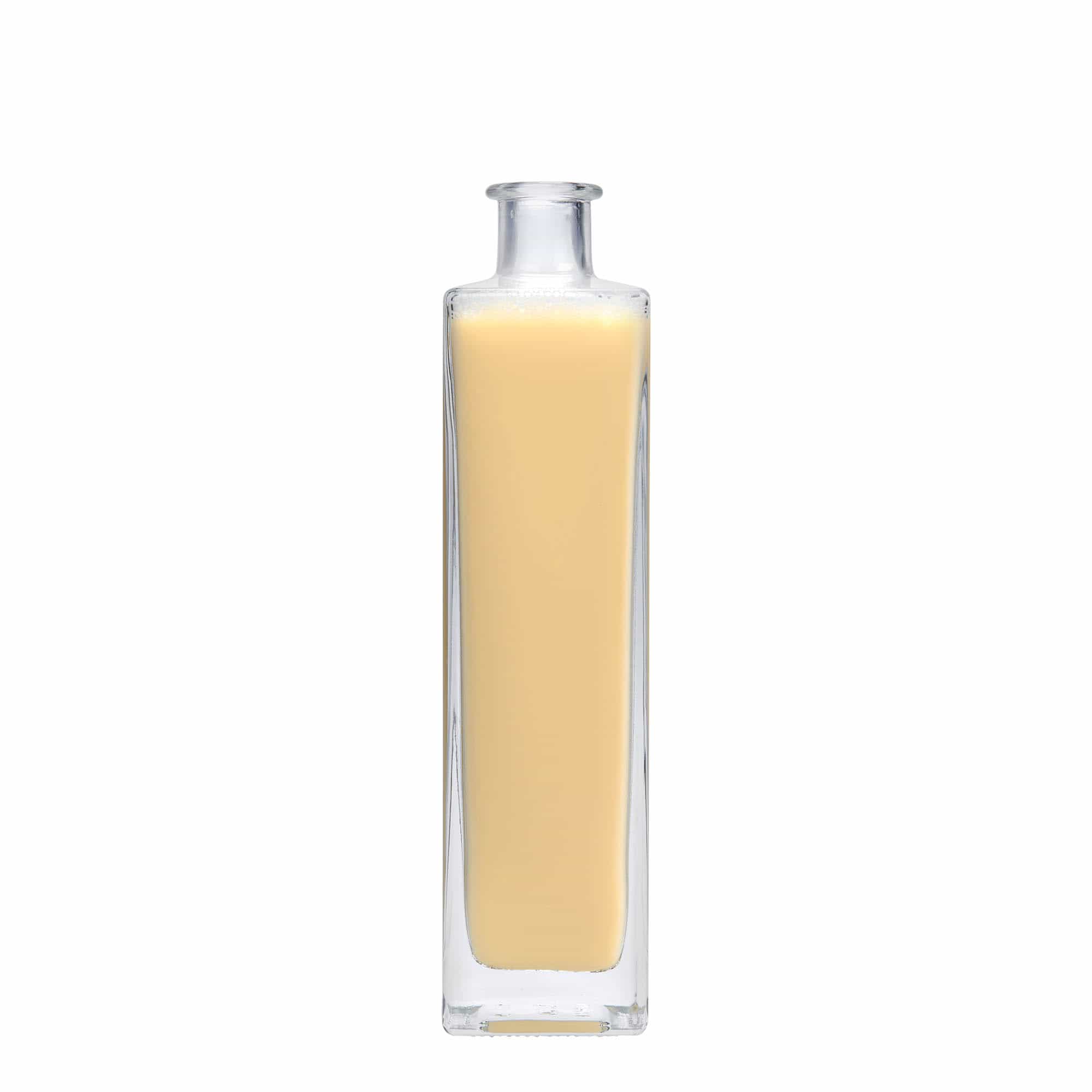 500 ml üvegpalack 'Rafaello', négyzet alakú, nyílás: parafa