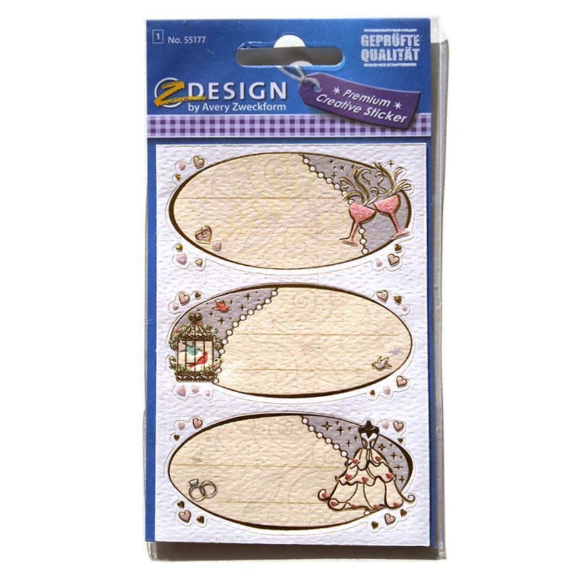 Zweckform címkék 'Esküvői jókívánságok', ovális, papír, többszínű Zweckform címkék 'Esküvői jókívánságok', ovális, papír, többszínű