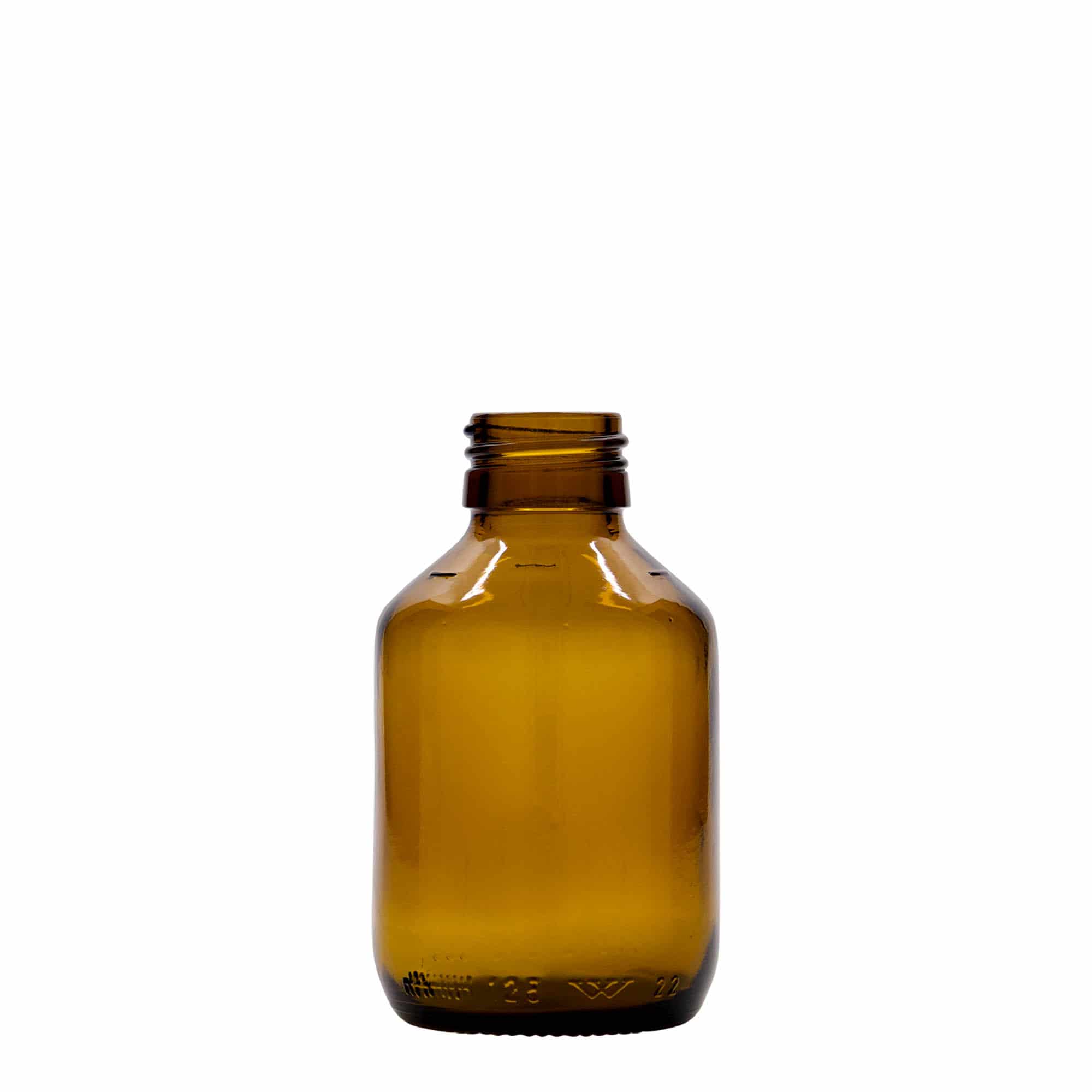 125 ml-es patikai üveg, barna, üveg, szájnyílás: PP 28 125 ml-es patikai üveg, barna, üveg, szájnyílás: PP 28