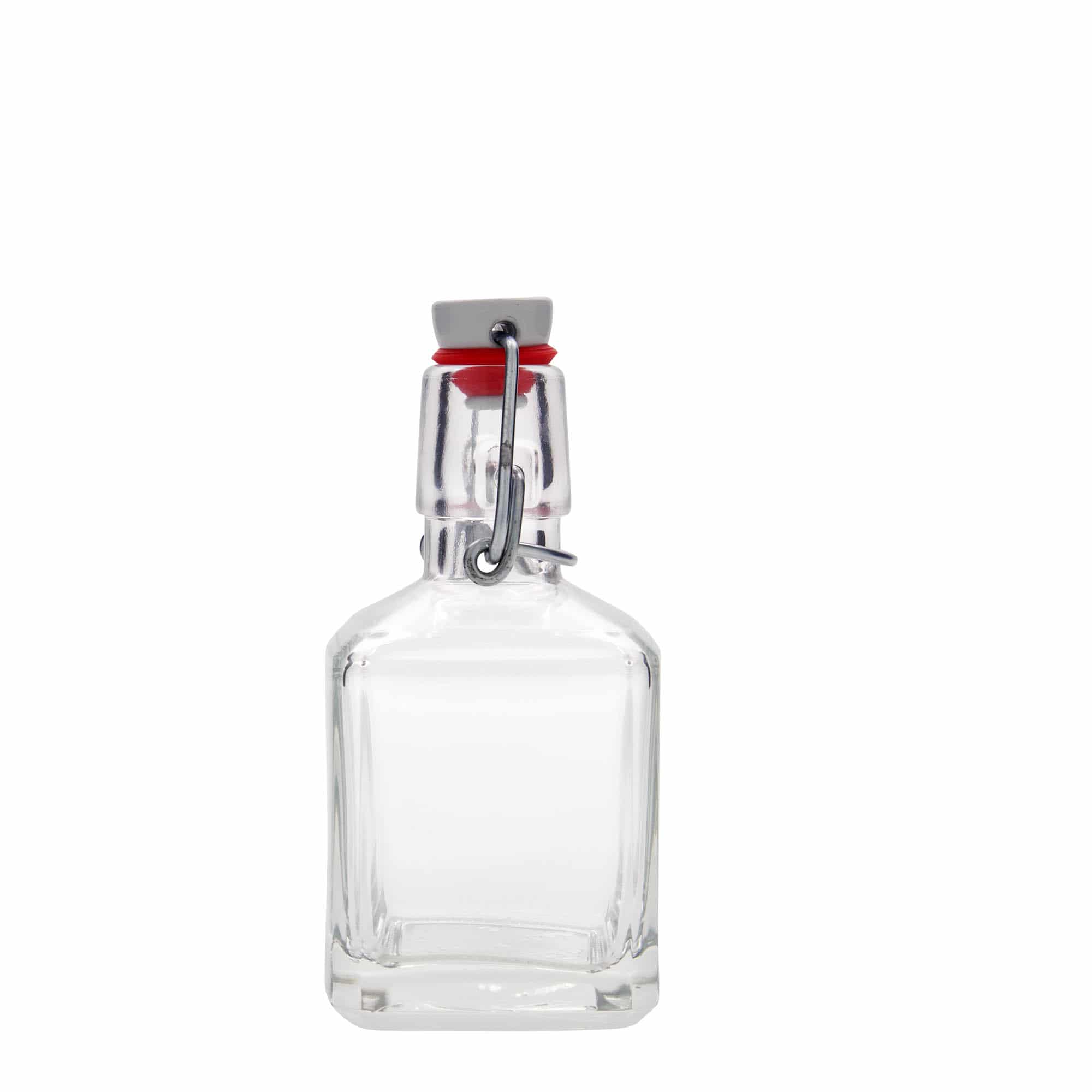 200 ml üvegpalack 'Kubica', négyzet alakú, nyílás: patentzár