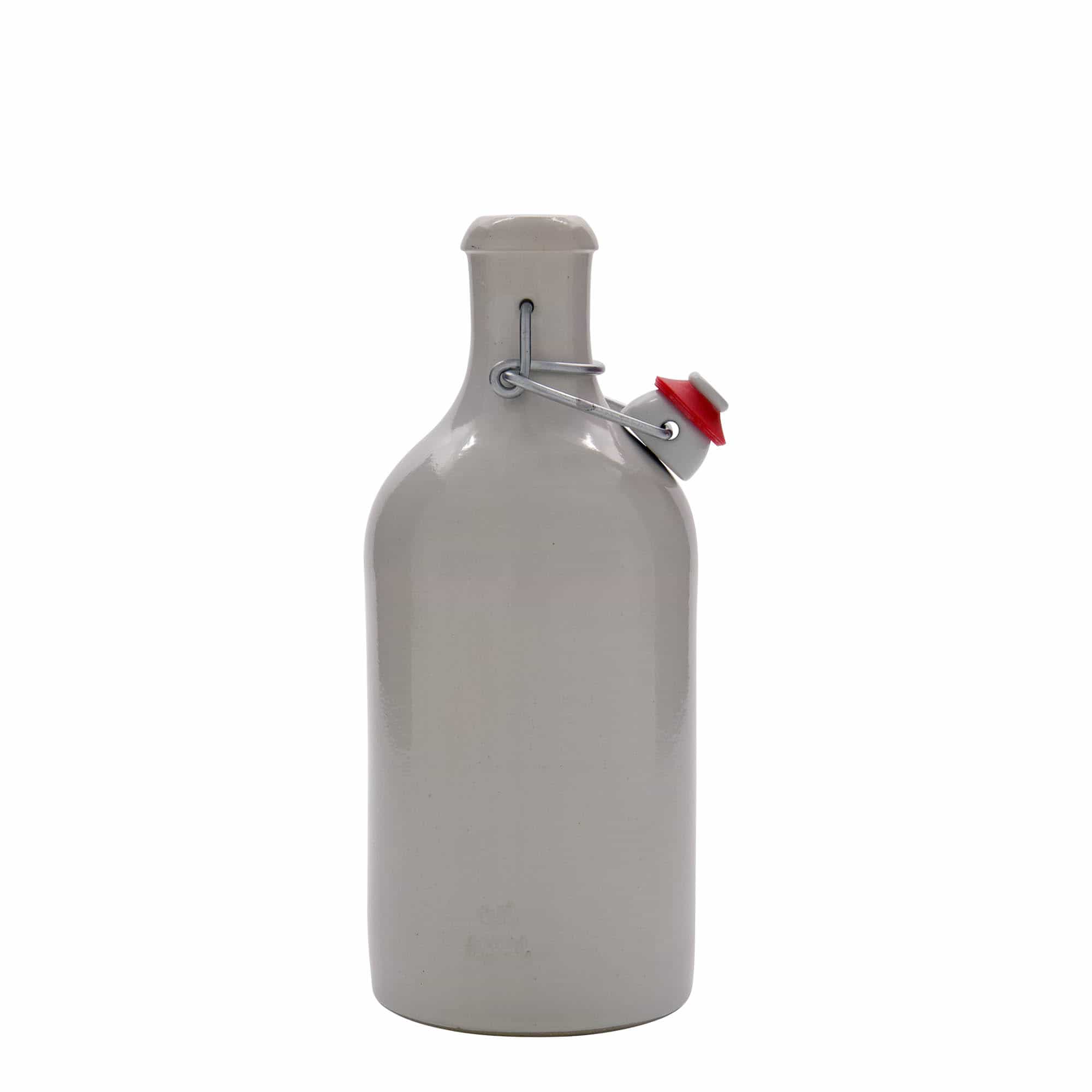 500 ml-es agyagkorsó, kőagyag, fehér, szájnyílás: csatos zár