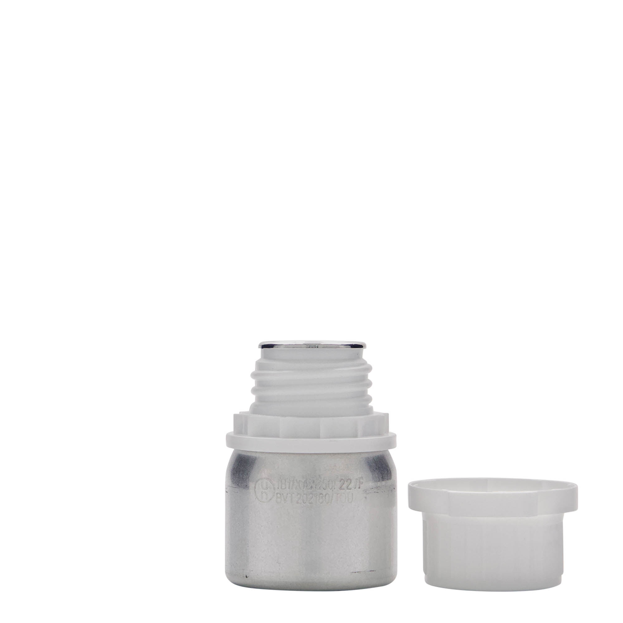 50 ml alumínium palack, fém, ezüst, nyílás: DIN 32