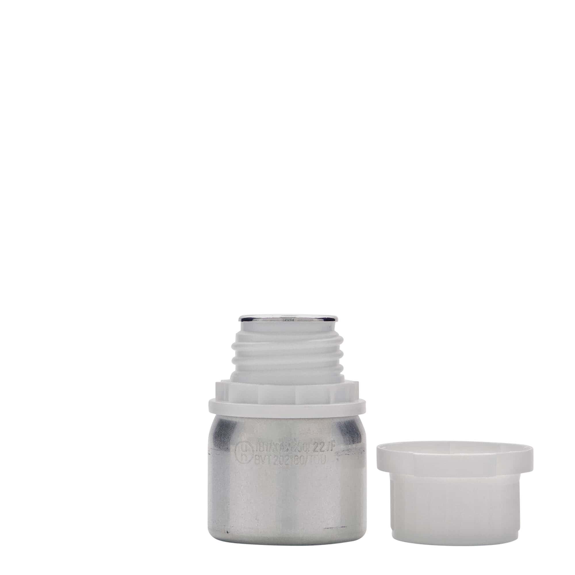 50 ml alumínium palack, fém, ezüst, nyílás: DIN 32