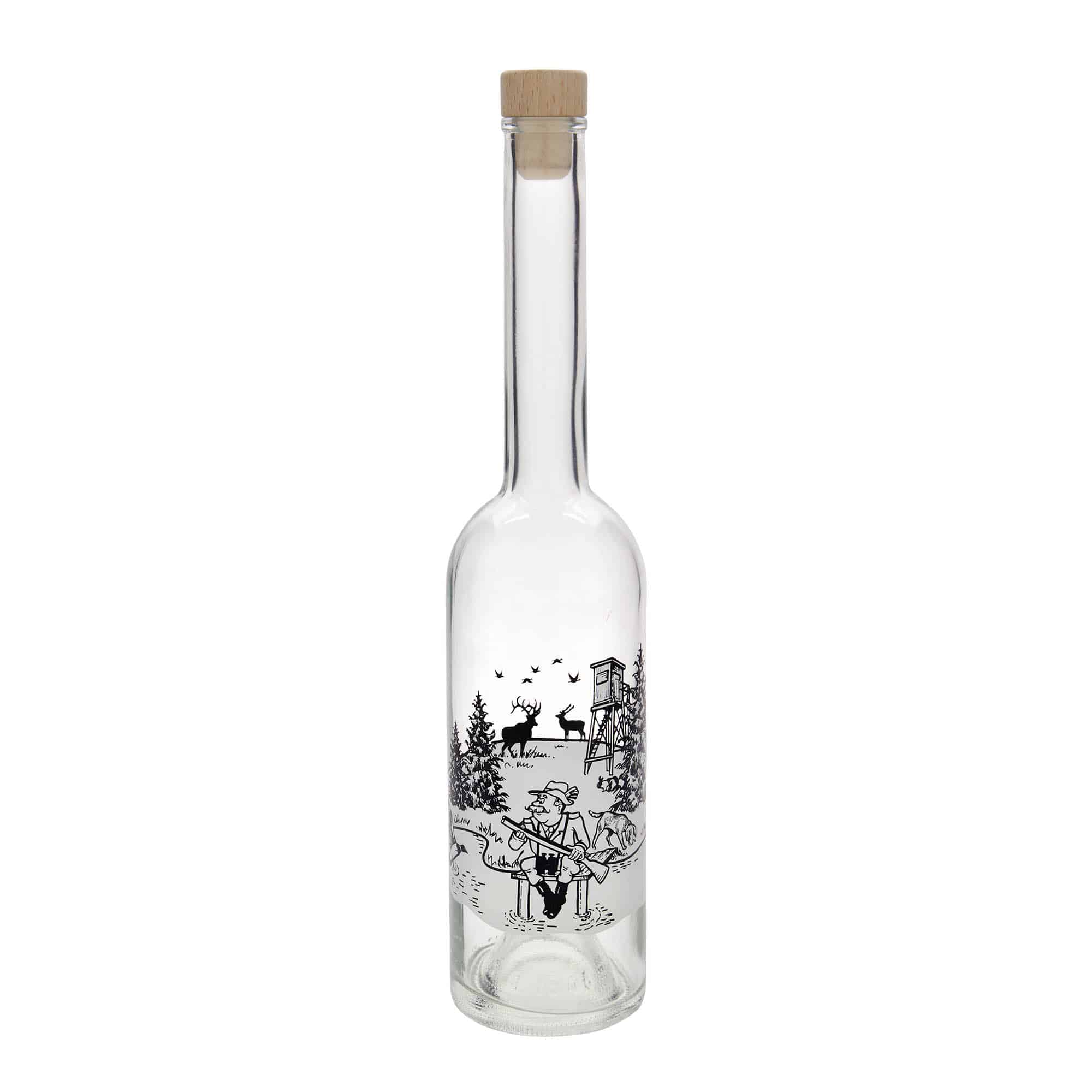 500 ml-es üvegpalack 'Opera', motívum: Vadász, szájnyílás: parafadugó