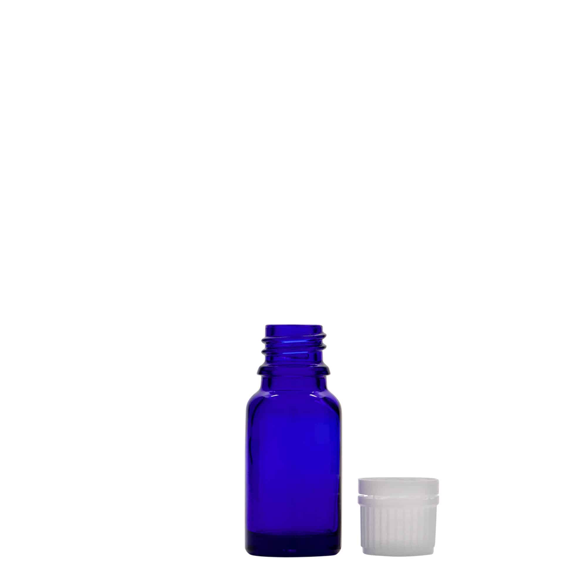 10 ml orvosi üveg, üveg, királykék, nyílás: DIN 18