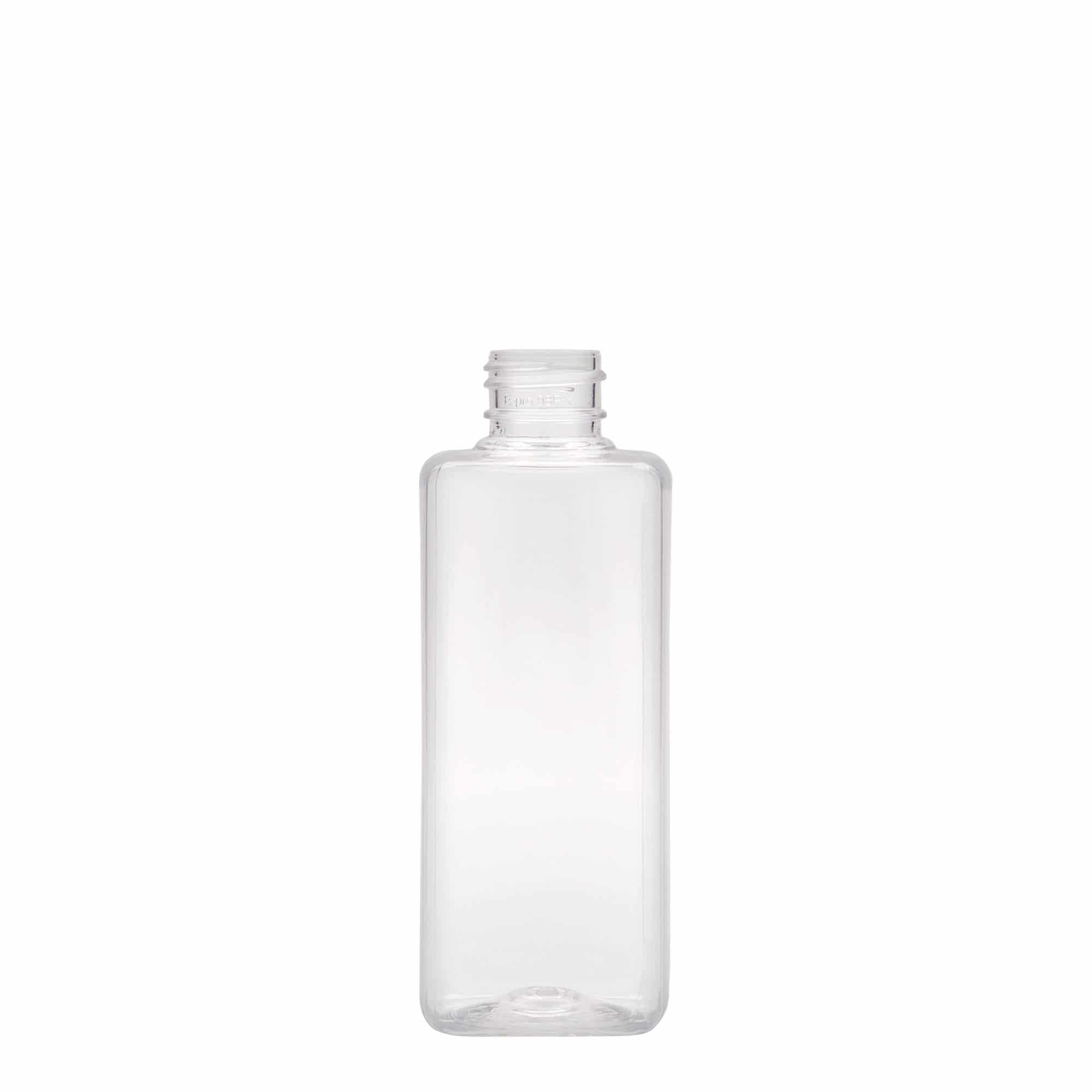 200 ml-es PET-palack 'Karl', négyzet alakú, műanyag, szájnyílás: GPI 24/410
