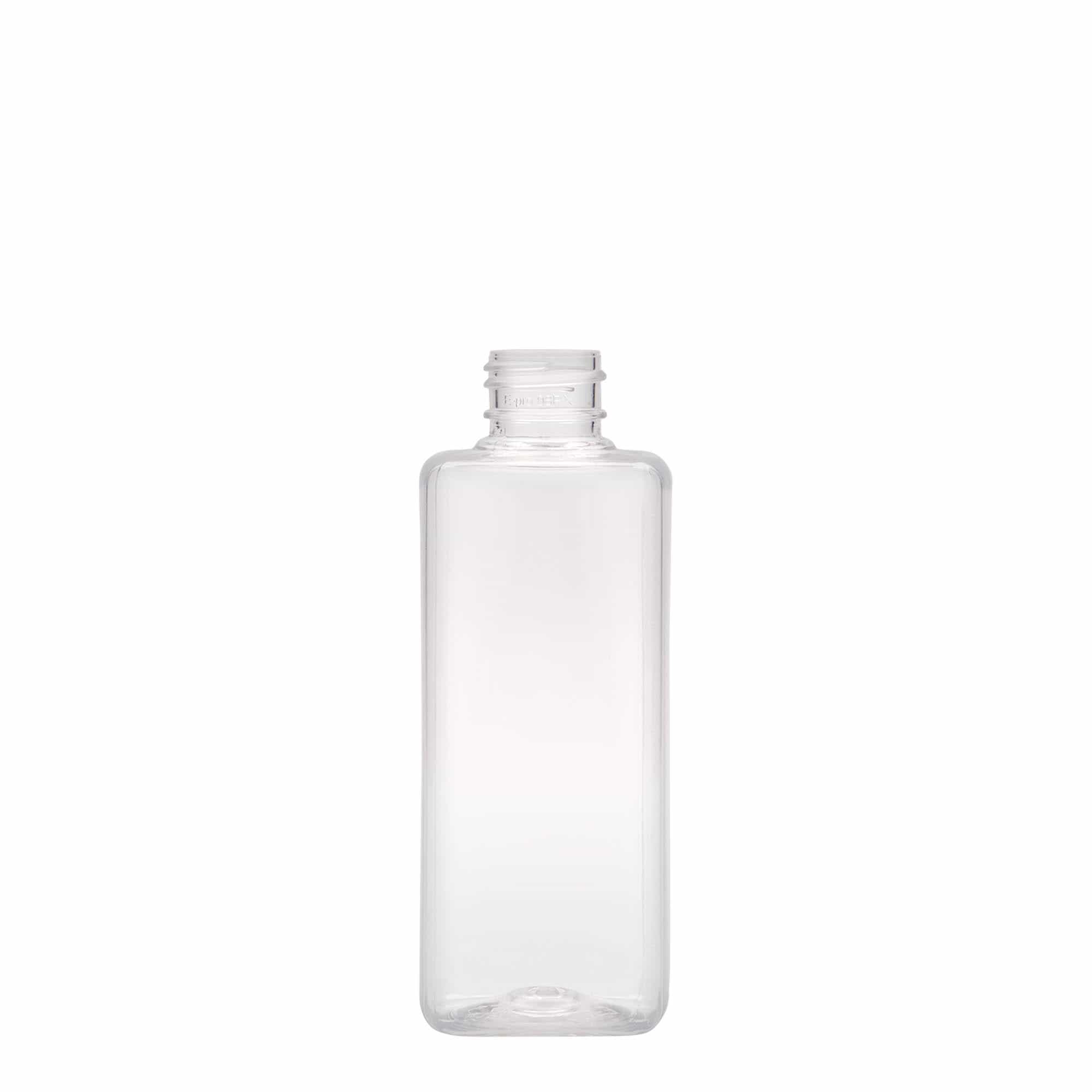 200 ml PET-palack 'Karl', négyzet alakú, műanyag, nyakméret: 24/410
