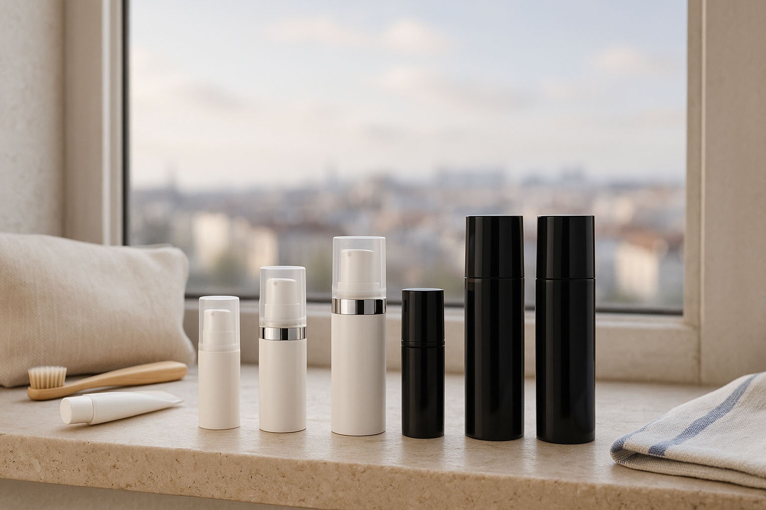 Airless adagoló pumpafej 'Nano', PP-műanyag, fehér