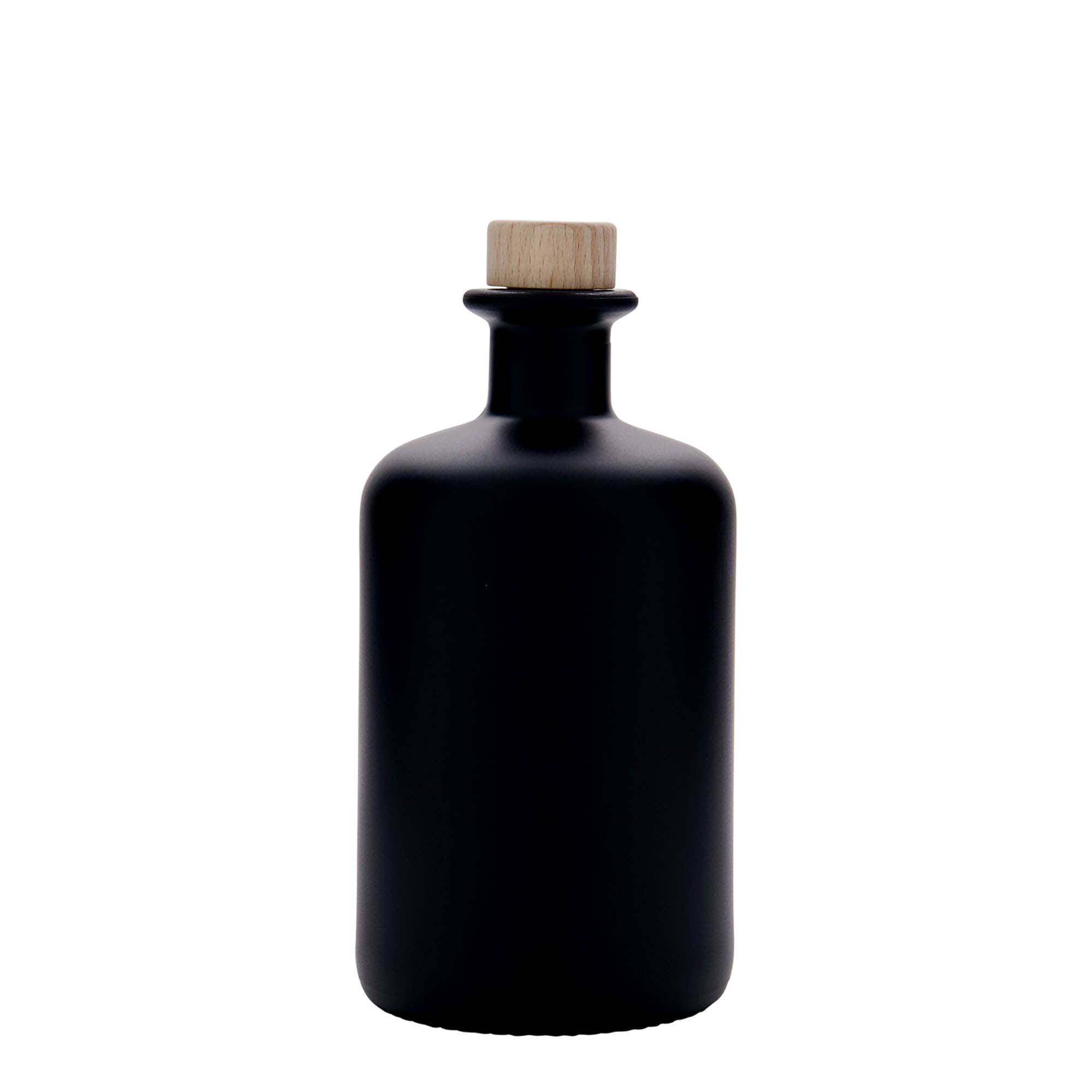 500 ml üveg gyógyszerész palack, fekete, nyílás: parafa