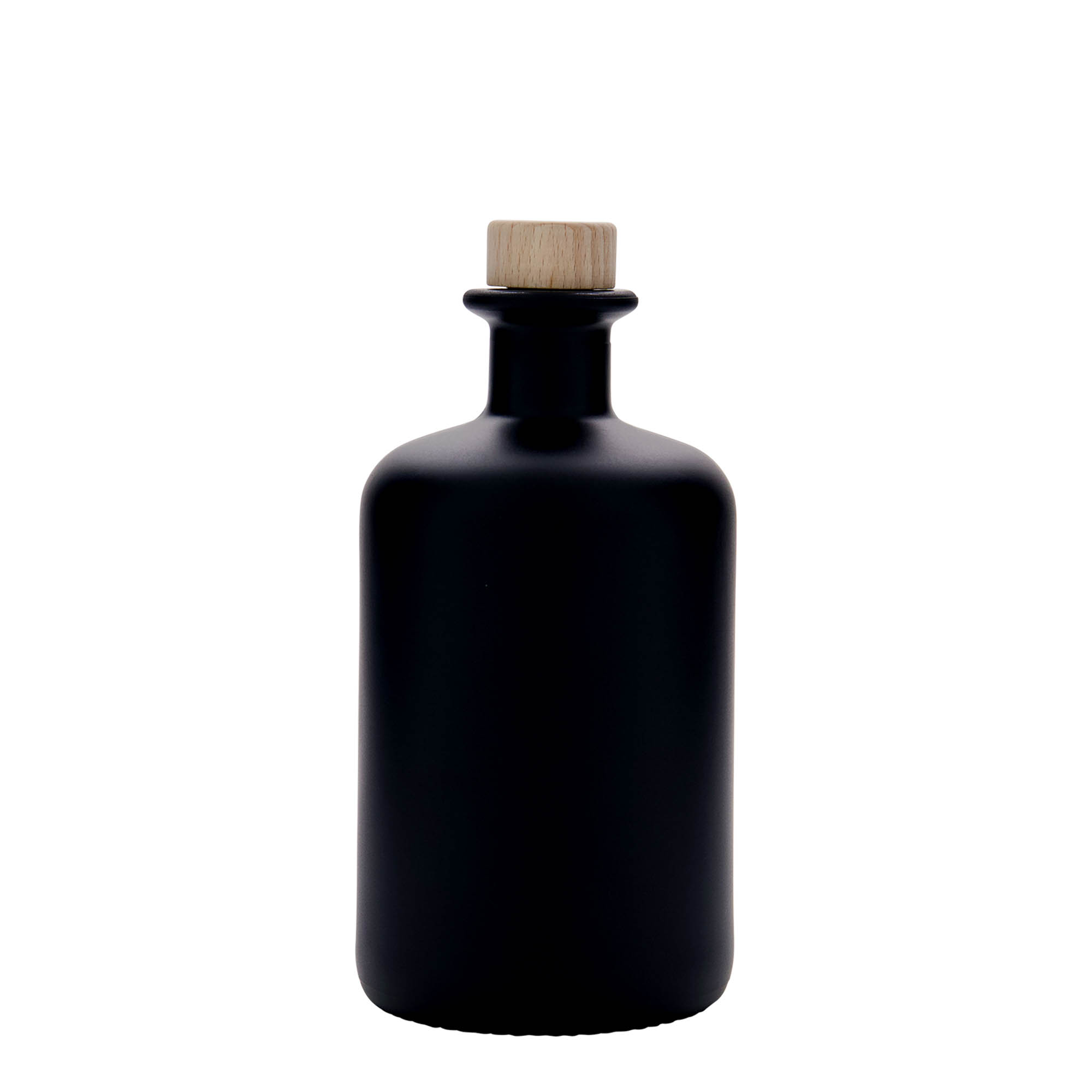 500 ml üveg gyógyszerész palack, fekete, nyílás: parafa