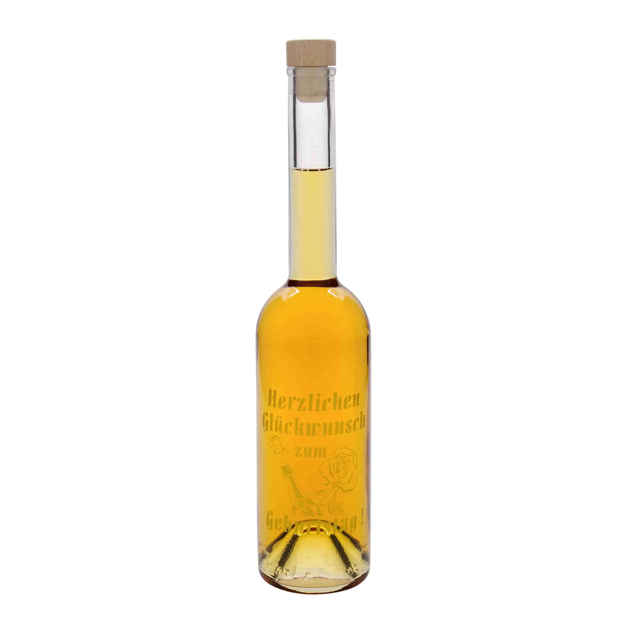500 ml üvegpalack 'Opera', motívum: születésnapi palack, nyílás: parafa