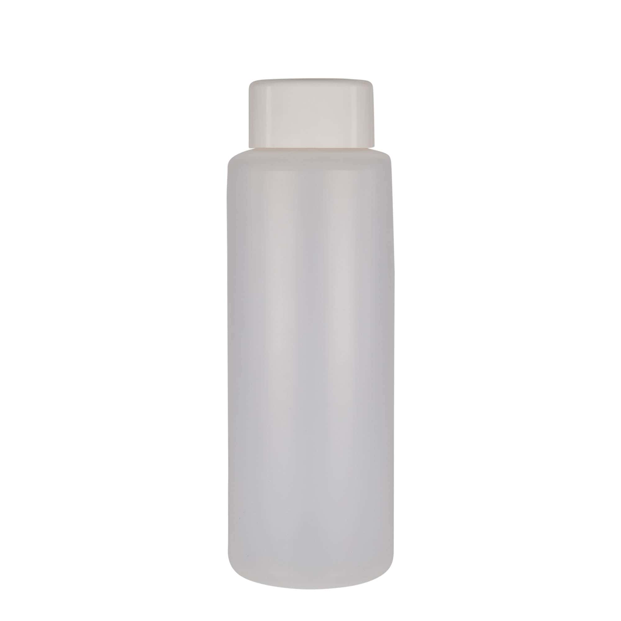 1000 ml-es kerek palack, PE-műanyag, natúr, szájnyílás: csavaros kupak