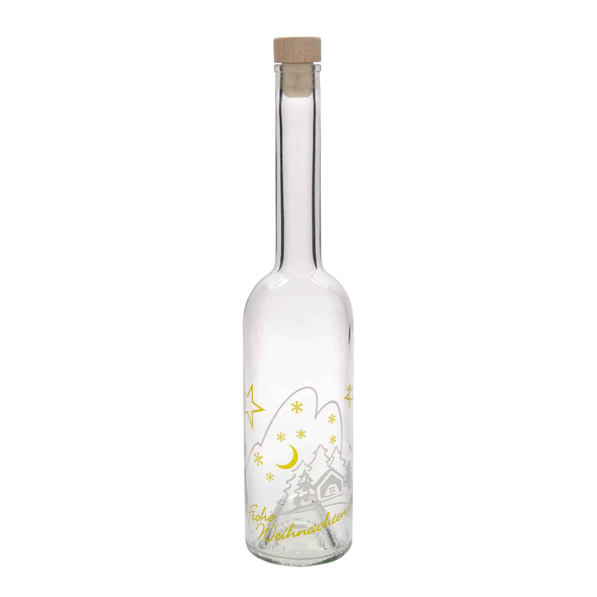 500 ml üvegpalack 'Opera', motívum: karácsonyi idill, nyak: parafa