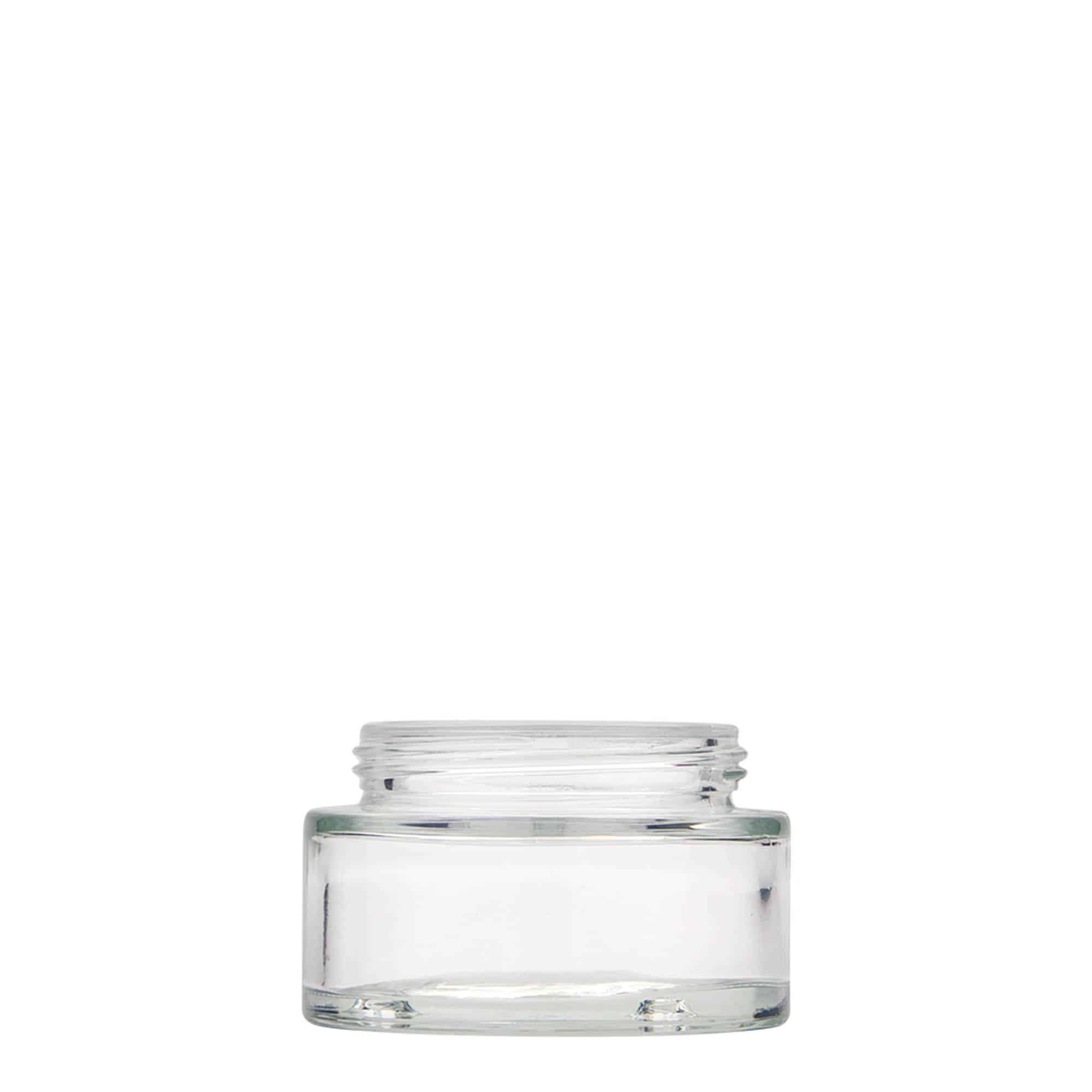 50 ml-es tégely 'Clear Edition', üveg, szájnyílás: csavaros kupak