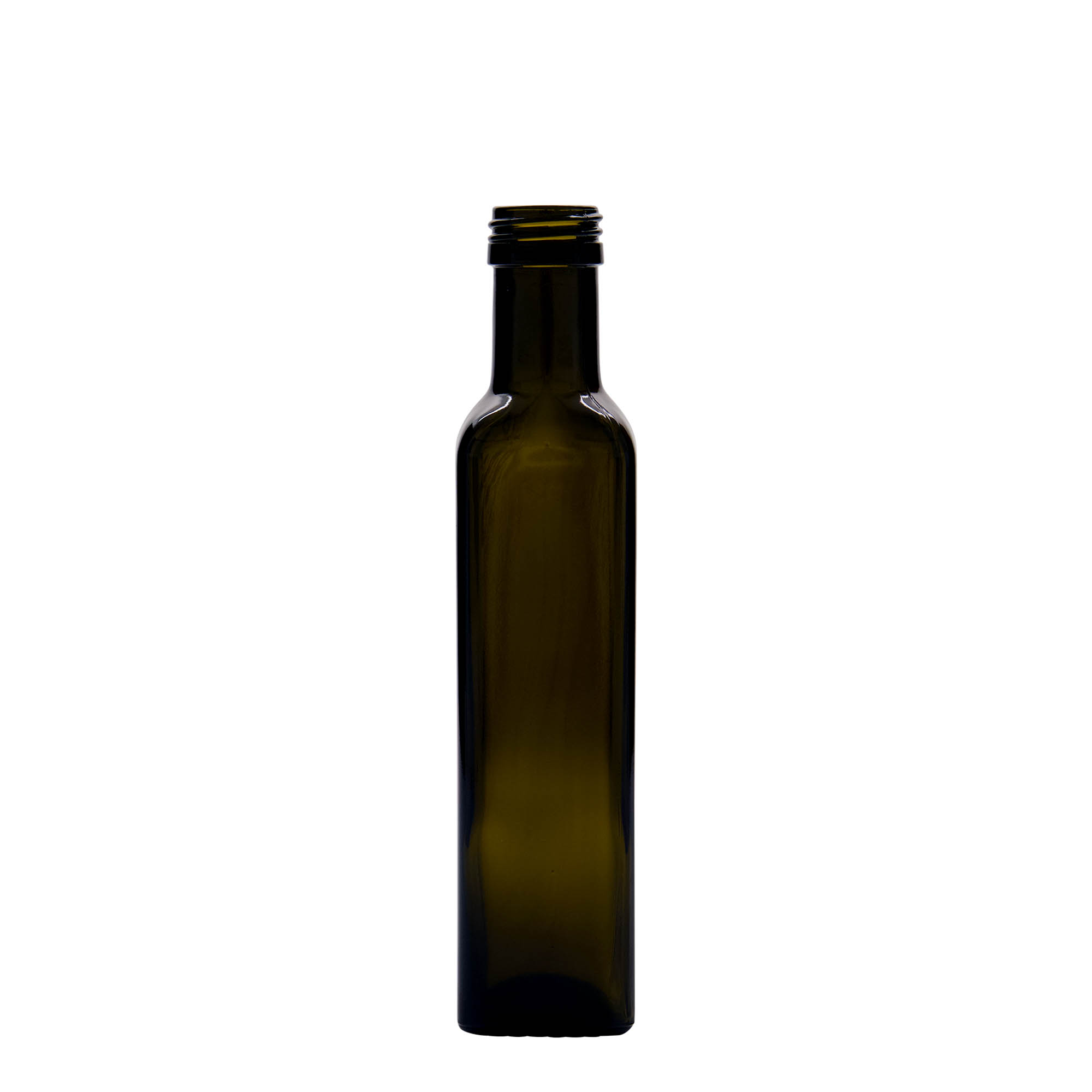 250 ml üvegpalack 'Marasca', négyzet alakú, antikzöld, nyílás: PP 31,5 250 ml üvegpalack 'Marasca', négyzet alakú, antikzöld, nyílás: PP 31,5
