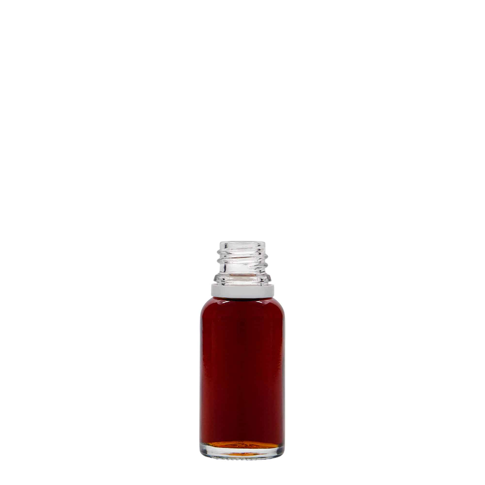 20 ml-es patikai üveg, üveg, szájnyílás: DIN 18