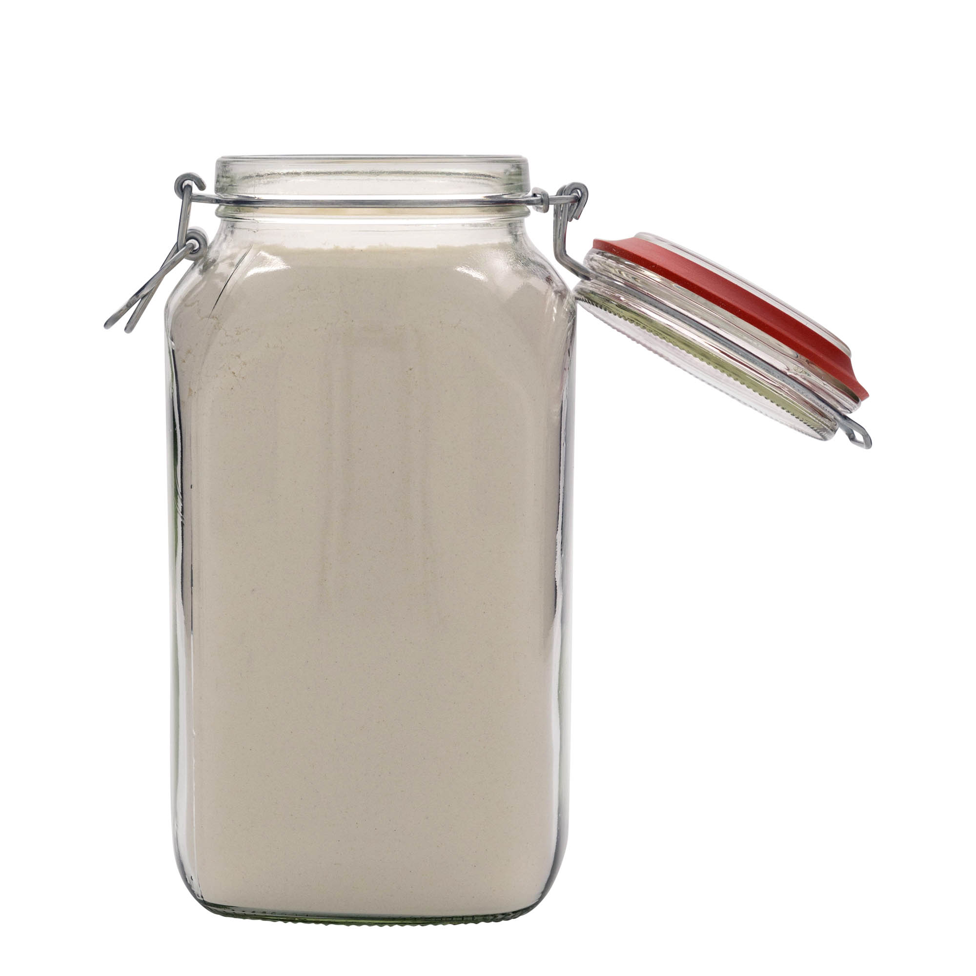 2.590 ml drótfüles üveg, négyzet alakú, nyílás: drótfüles záróelem