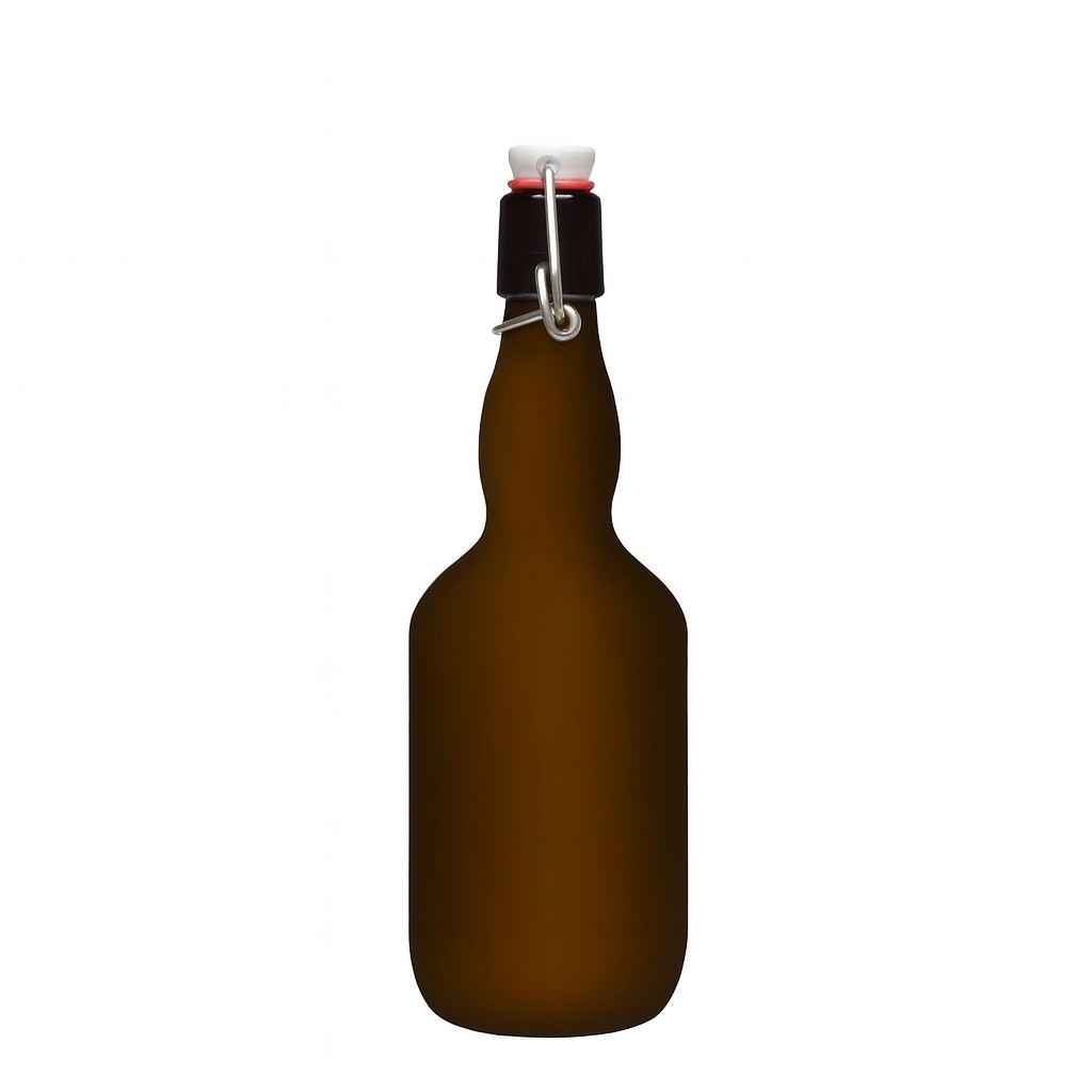 500 ml sörösüveg, nyakán dudorral, üveg, antikzöld, zárás: kampós zár