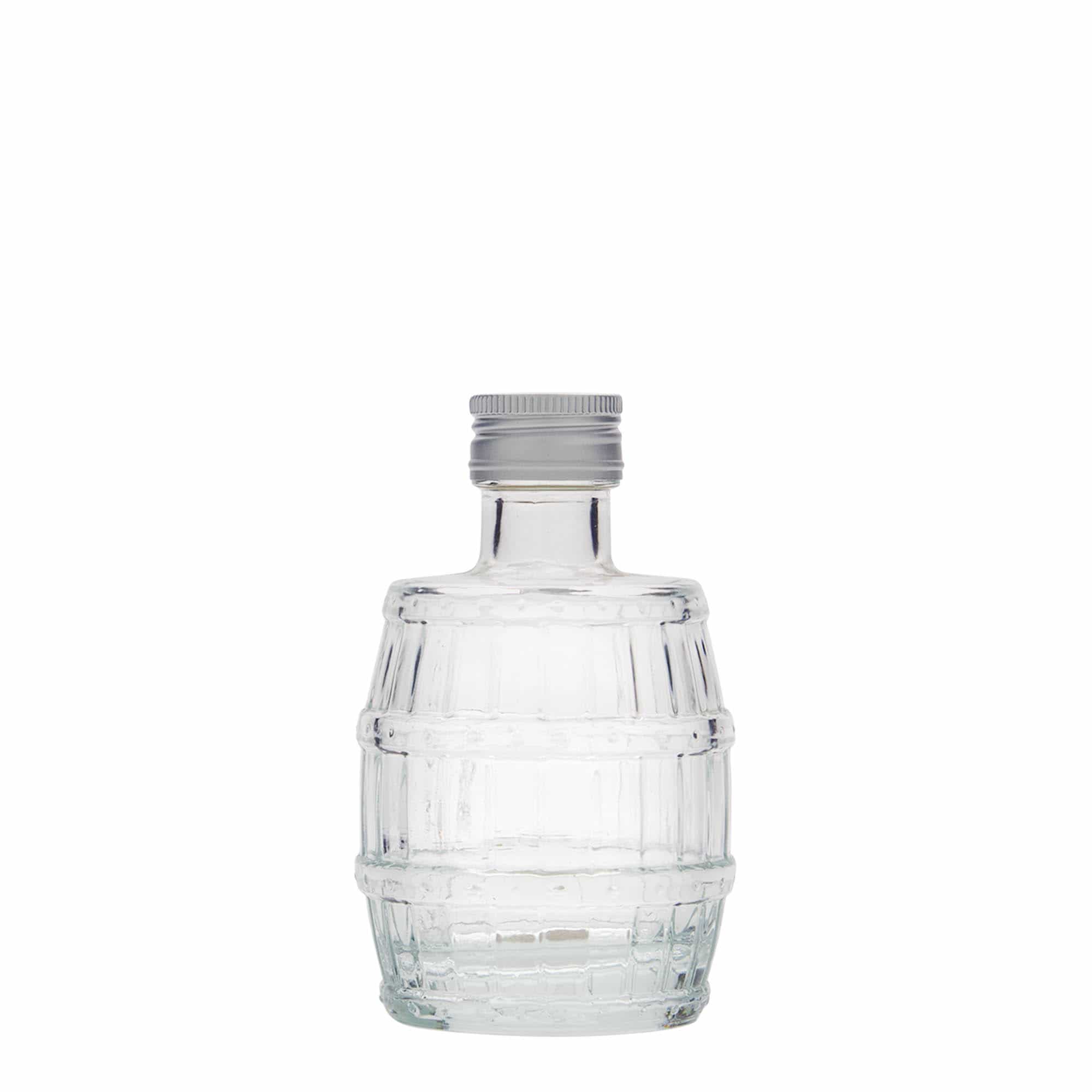 100 ml üveges palack 'hordó', nyílás: PP 24