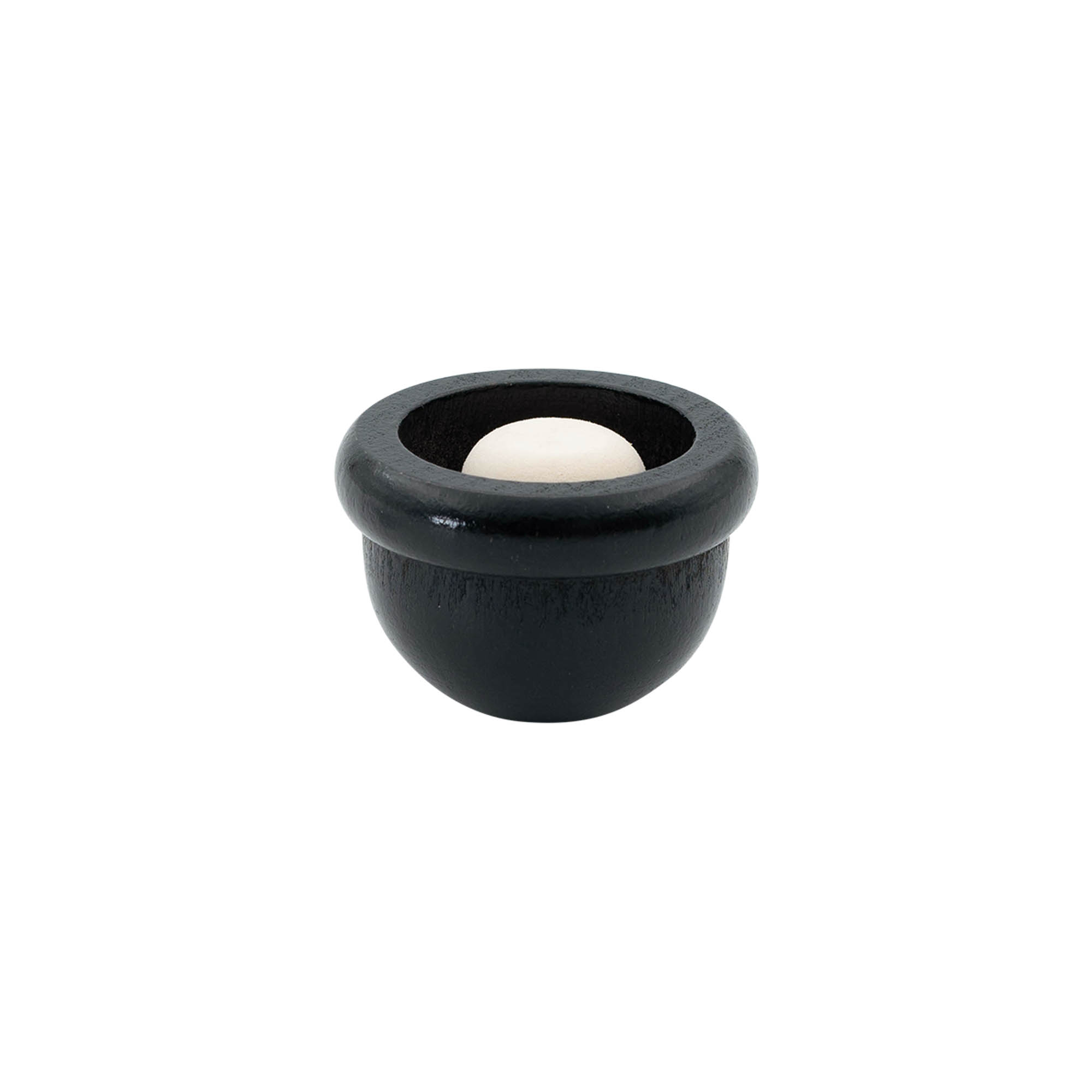 Fogantyúdugó 19 mm "Melone", fa/PE, fekete, szájhoz: parafa Fogantyúdugó 19 mm "Melone", fa/PE, fekete, szájhoz: parafa