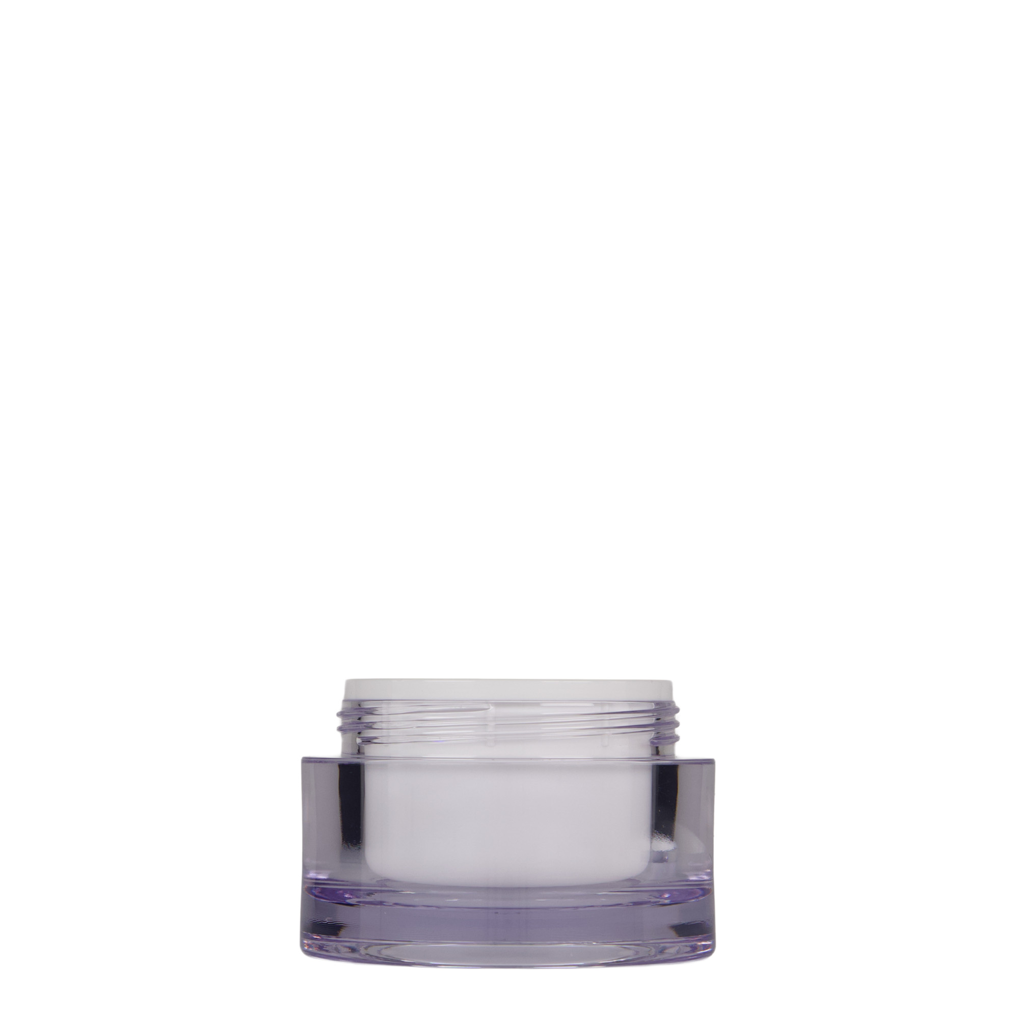50 ml tégely, SAN műanyag, fehér, nyílás: csavarzár 50 ml tégely, SAN műanyag, fehér, nyílás: csavarzár