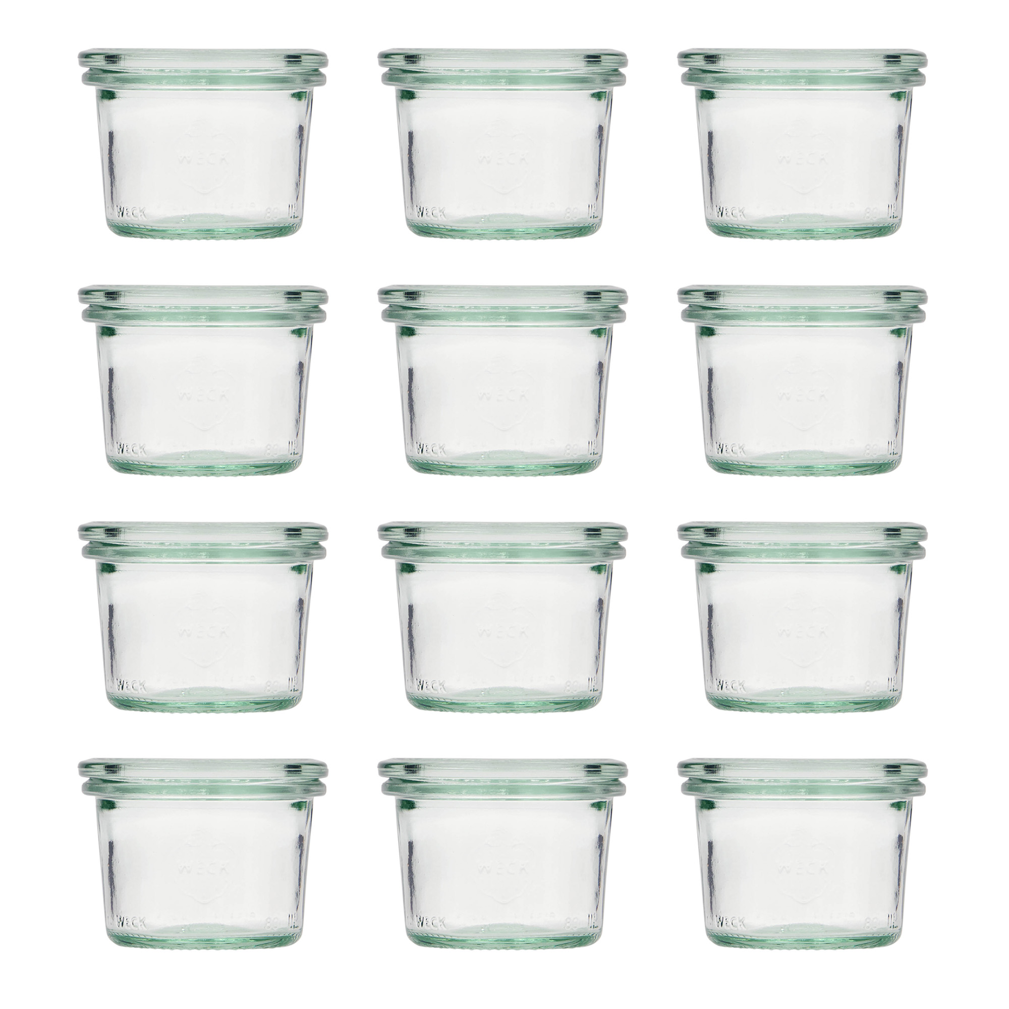 12x 80 ml Felfordítható WECK-üveg üvegfedéllel RR 60