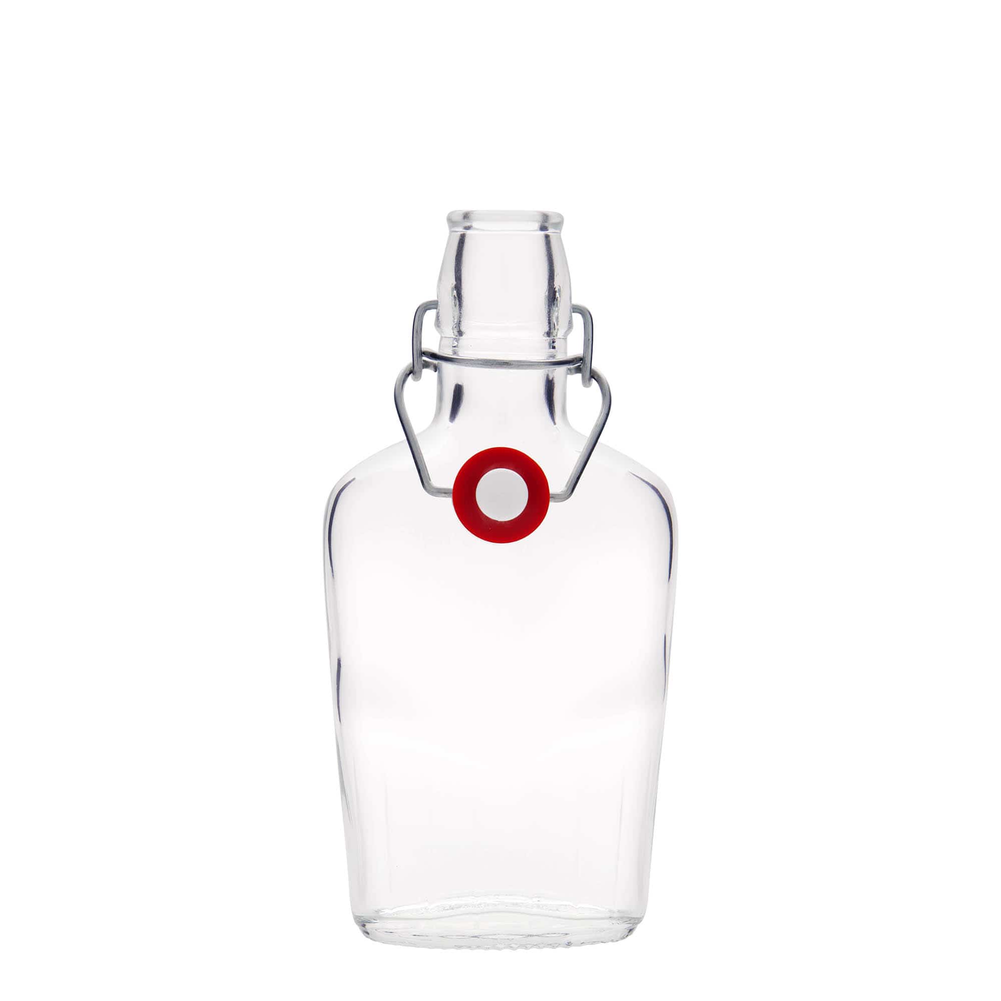 250 ml-es üvegpalack 'Fiaschetta', ovális, szájnyílás: csatos zár
