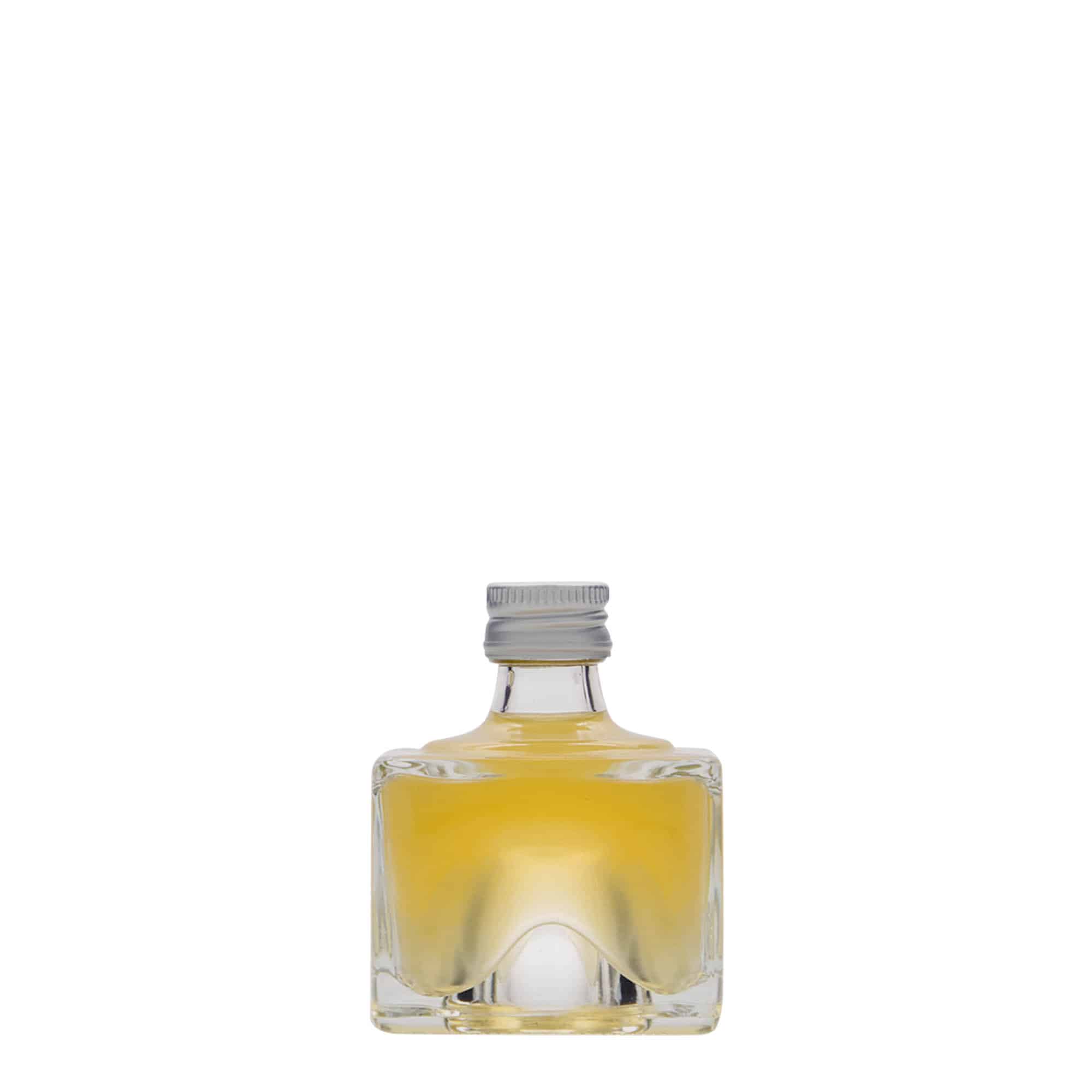 40 ml üvegpalack 'Cocolores', négyzet alakú, nyílás: PP 18