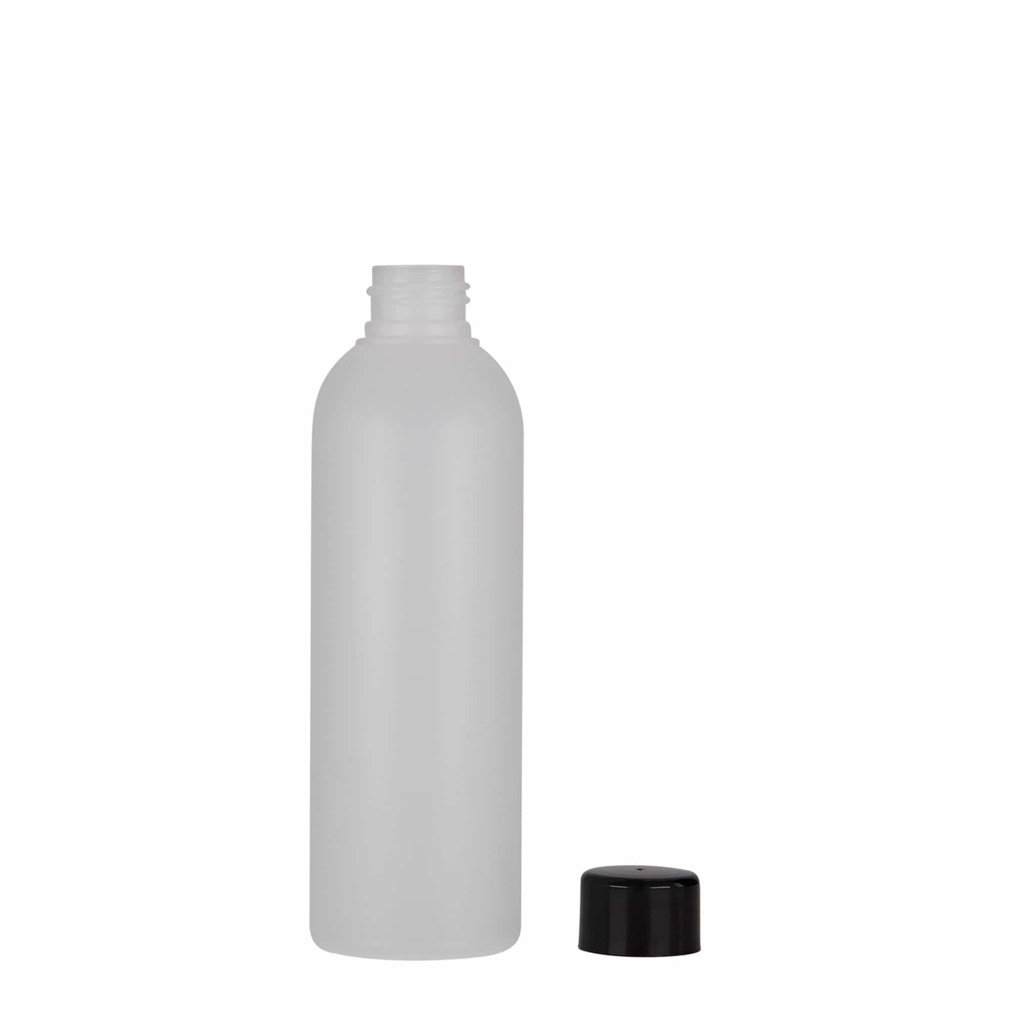 200 ml műanyag palack 'Tuffy', HDPE, természetes, nyakméret: 24/410