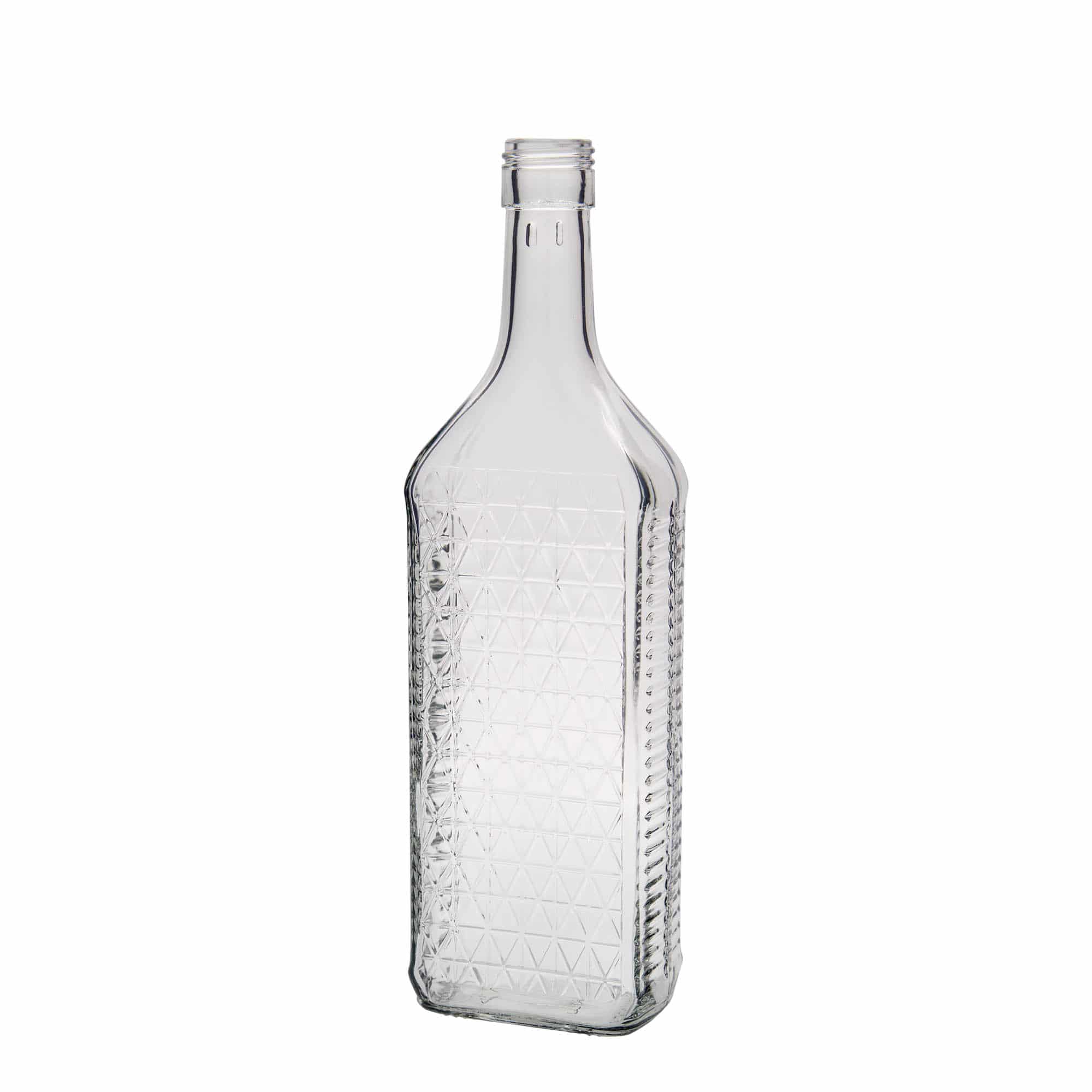 700 ml-es üvegpalack 'Caruso', négyszögletű, szájnyílás: PP 31,5